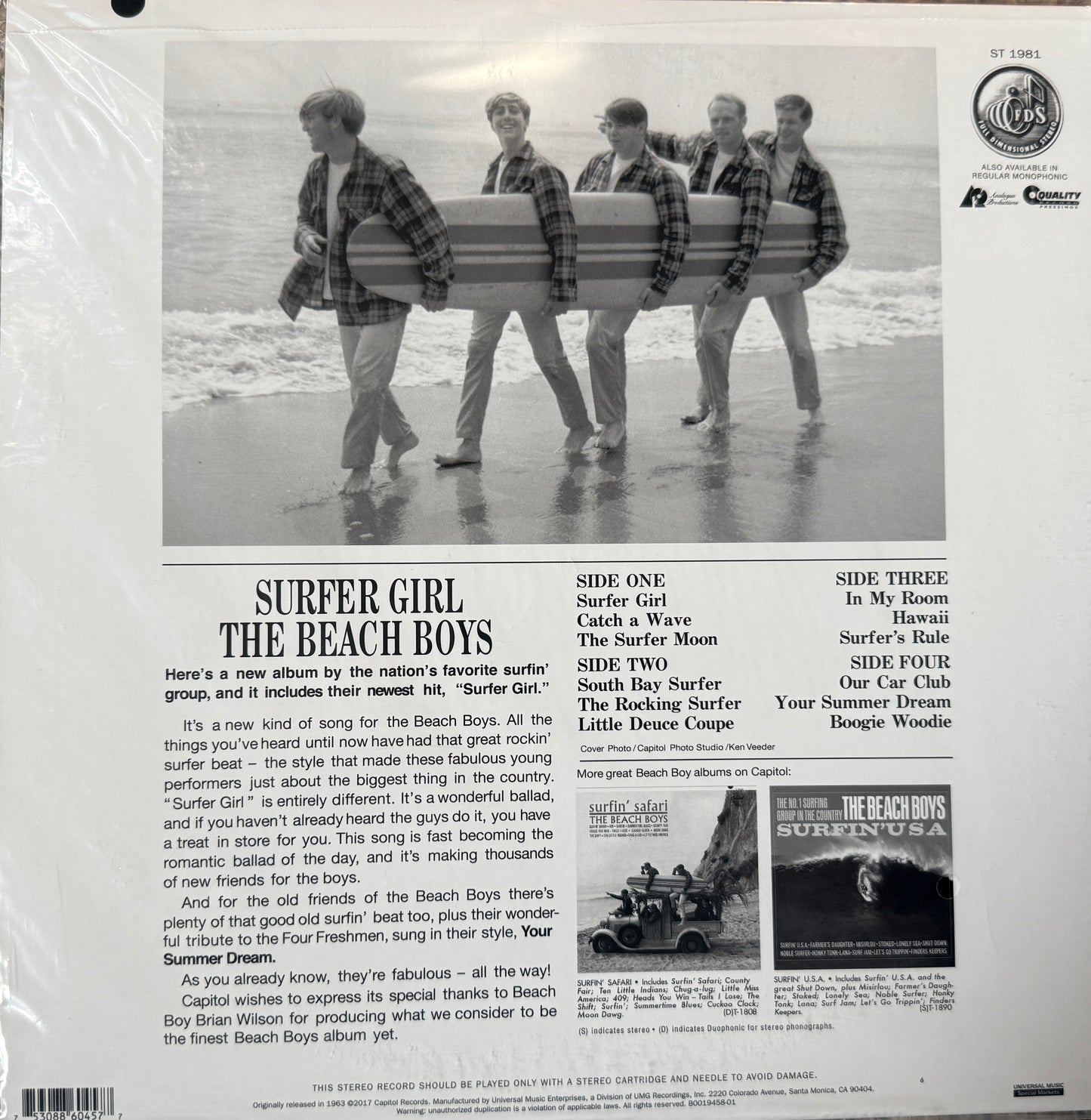 Beach Boys - Surfer Girl (Analogue Productions 2XLP Stereo) Sealed
