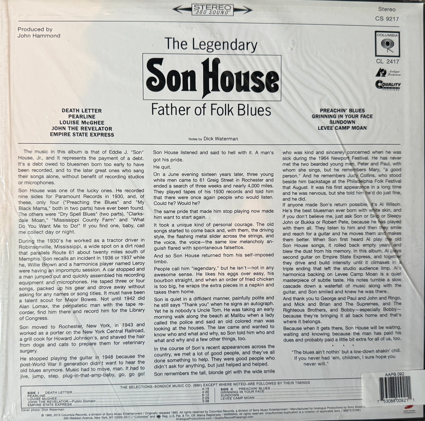 Son House - The Legendary Father Of Folk Blues (AP Factory Sealed)