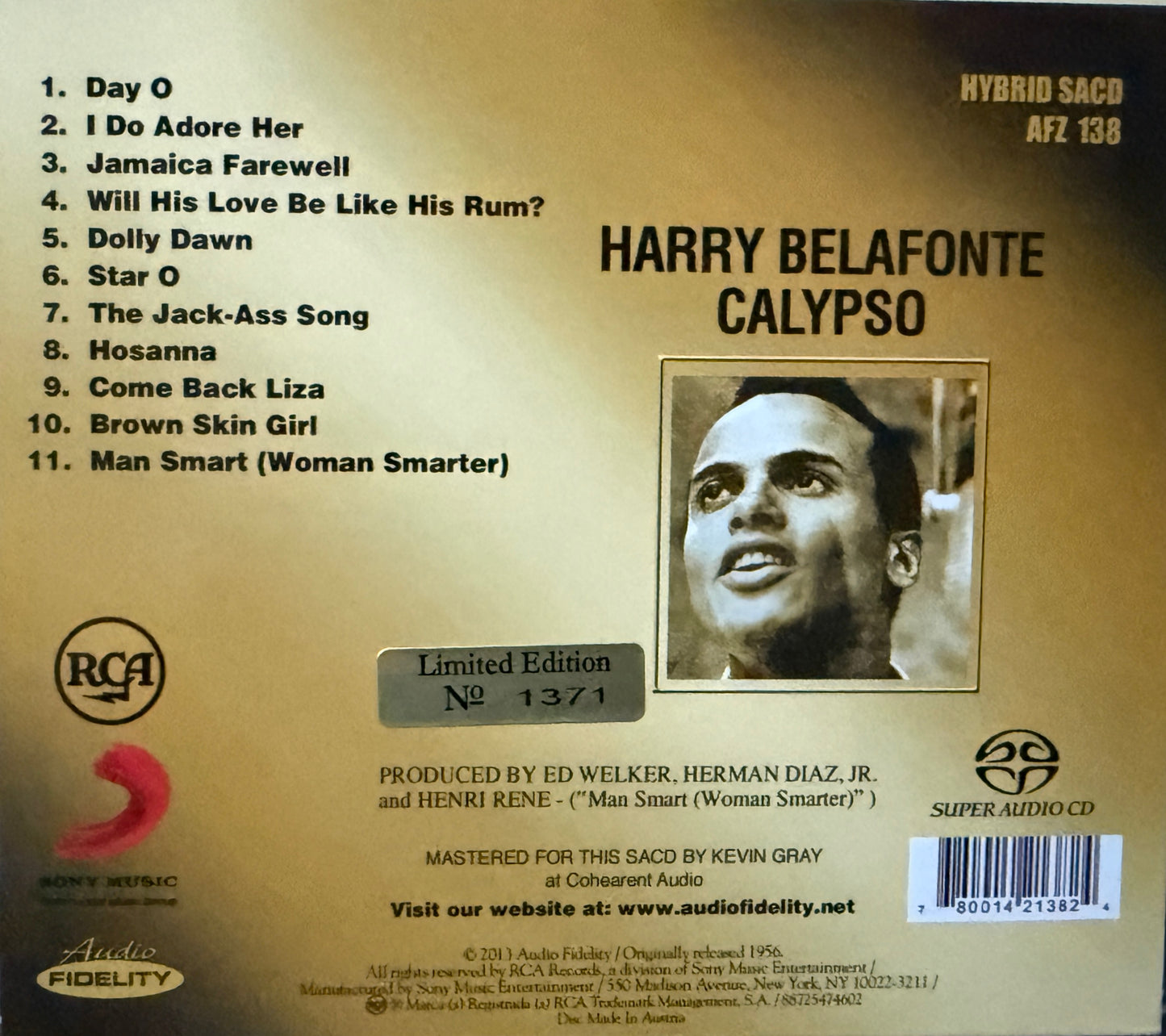 Harry Belafonte - Calypso (Audio Fidelity SACD)