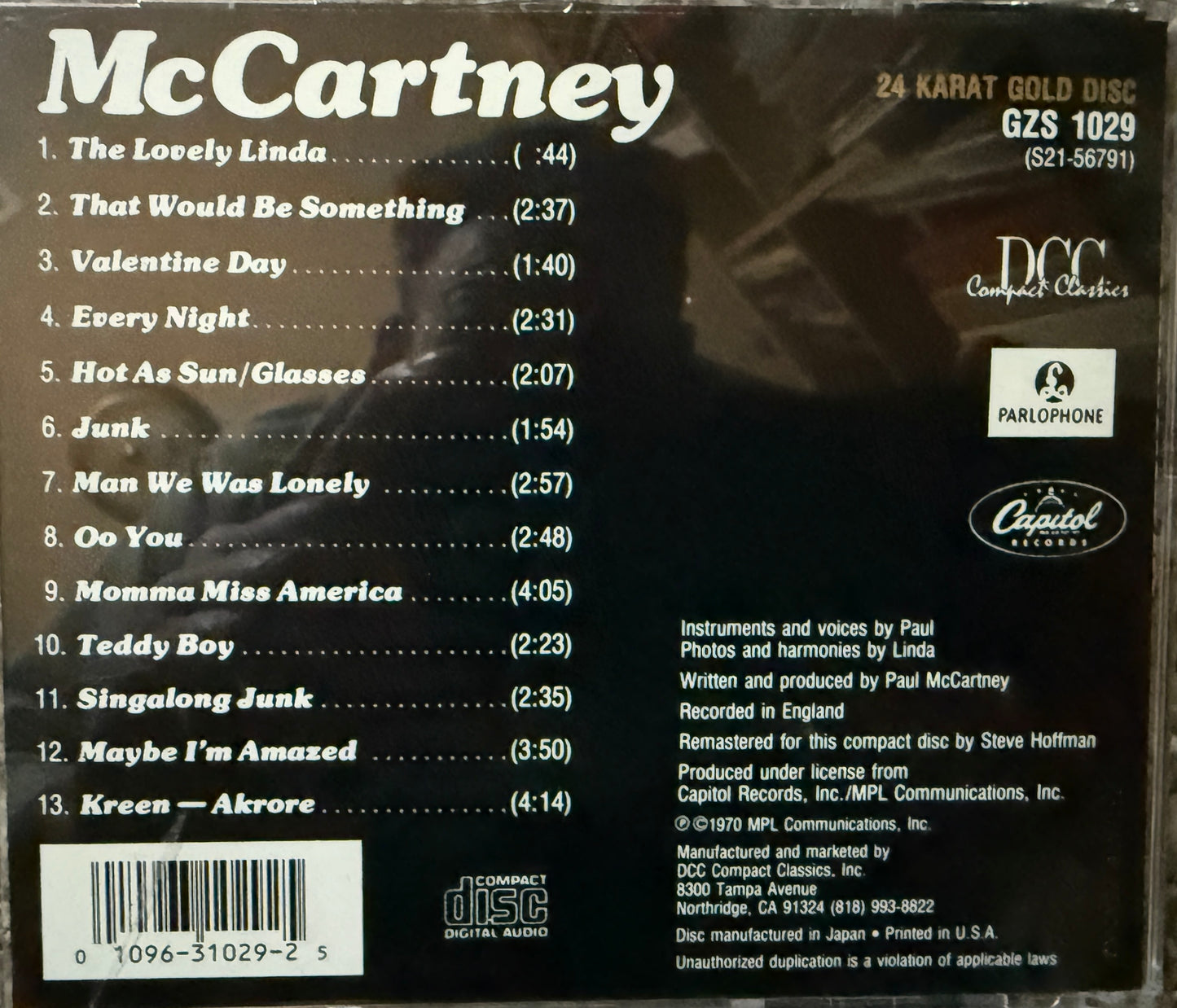 Paul McCartney - McCartney (DCC Gold CD)