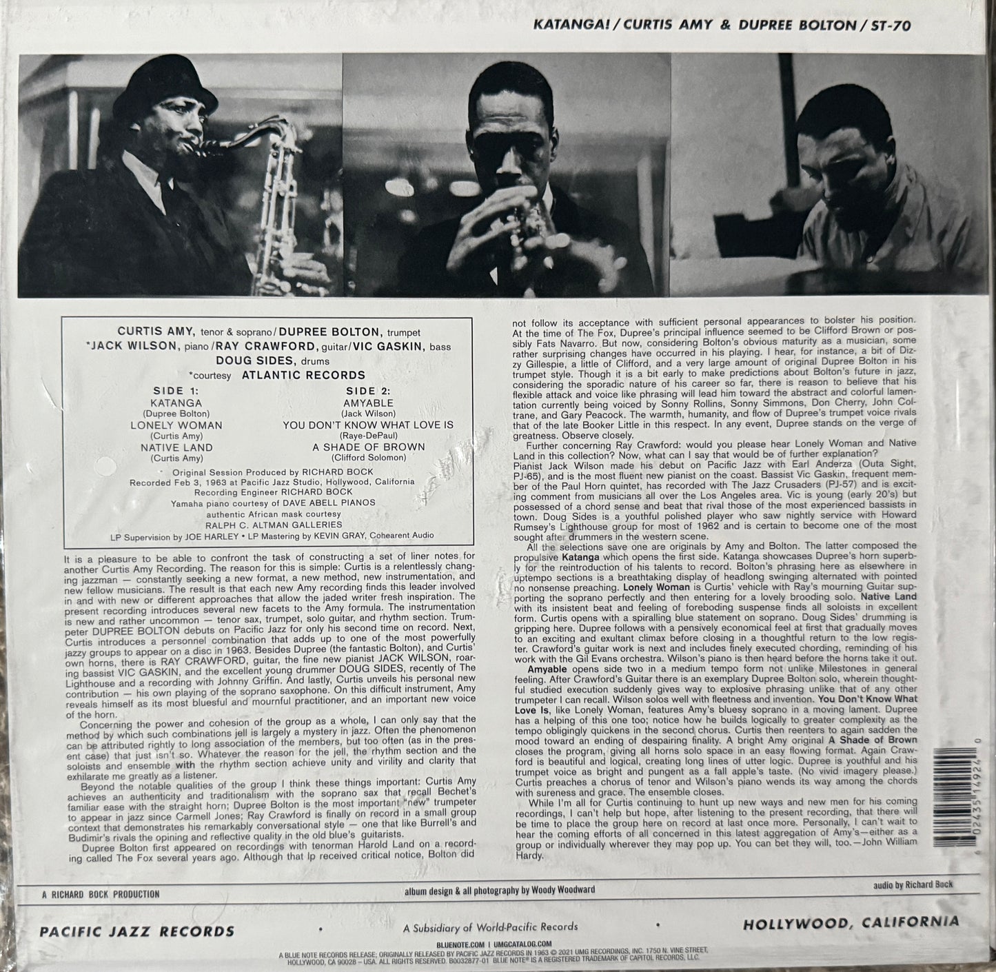 Curtis Amy/Dupree Bolton - Katanga! Tone Poet Factory Sealed