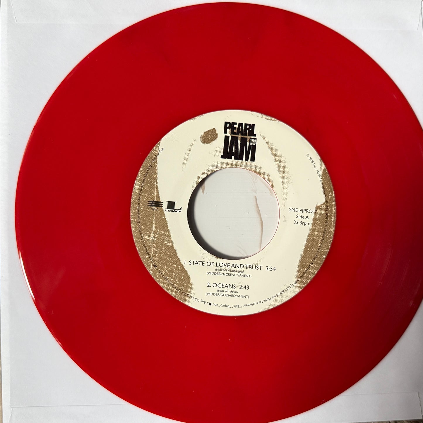 Pearl Jam - 1990-1992 Box Set Sample (6X7" Promo) *Large Hole