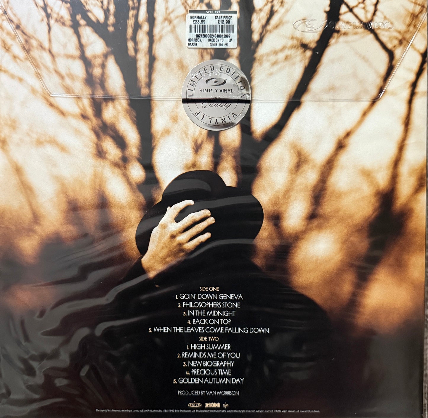 Van Morrison - Back On Top (Simply Vinyl 1999 Europe Press) Factory Sealed