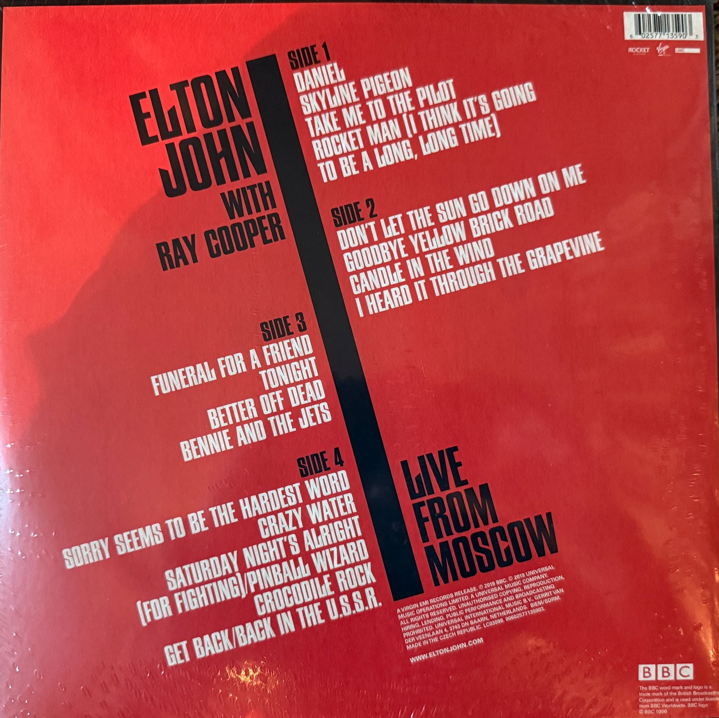 Elton John W/ Ray Cooper - Live From Moscow 1979 (2XLP Factory Sealed)