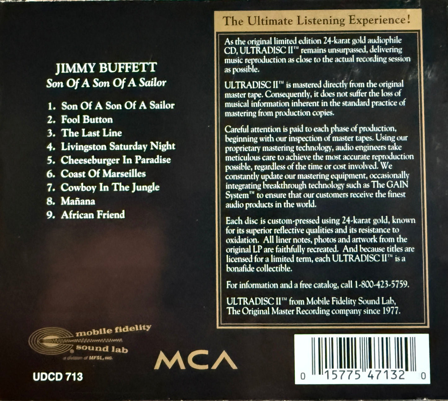 Jimmy Buffet - Son Of A Son Of A Sailor (Mobile Fidelity 24K Gold CD)