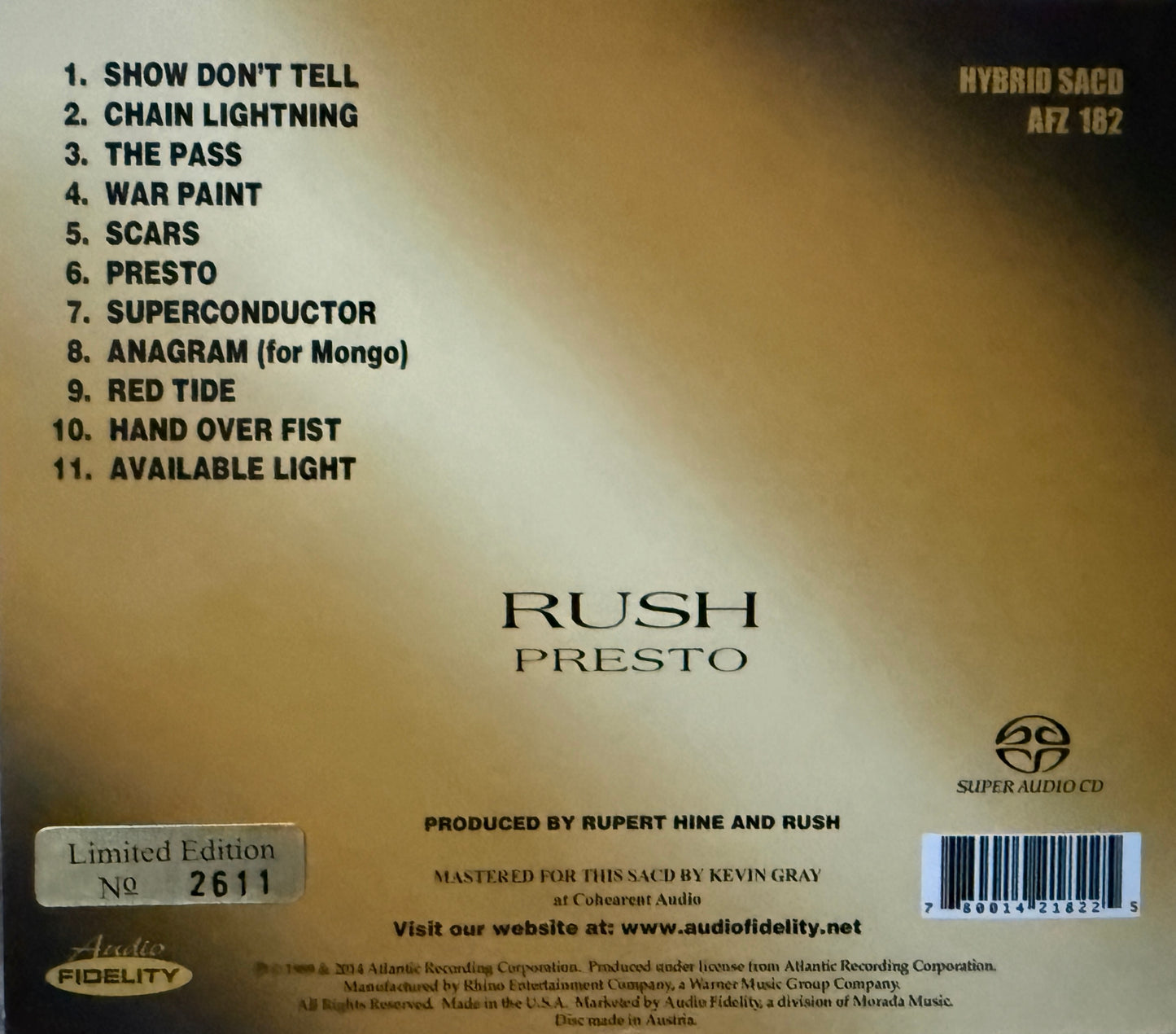 Rush - Presto (Audio Fidelity SACD)