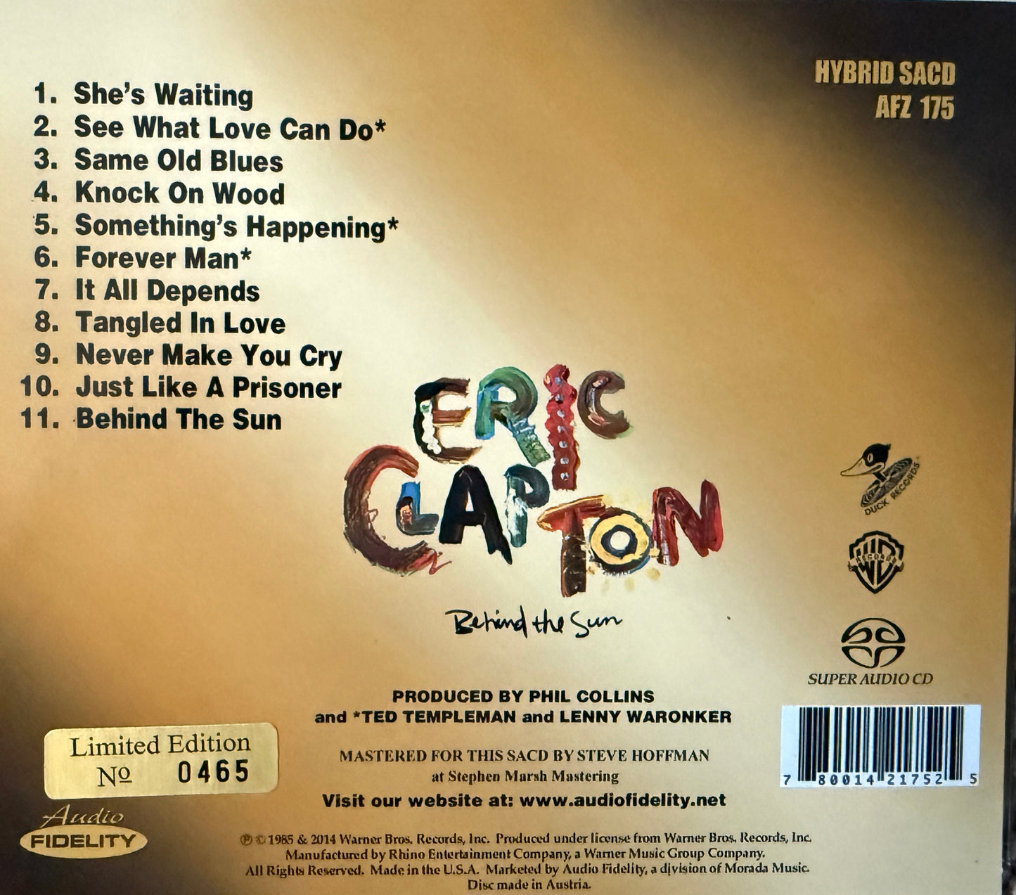 Eric Clapton - Behind The Sun (Audio Fidelity SACD)