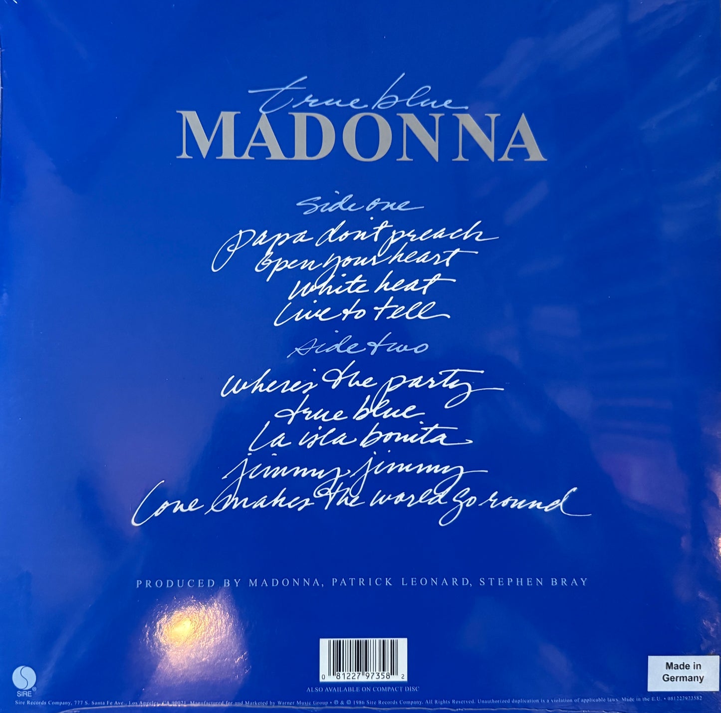 Madonna - True Blue (Optimal Press) Factory Sealed