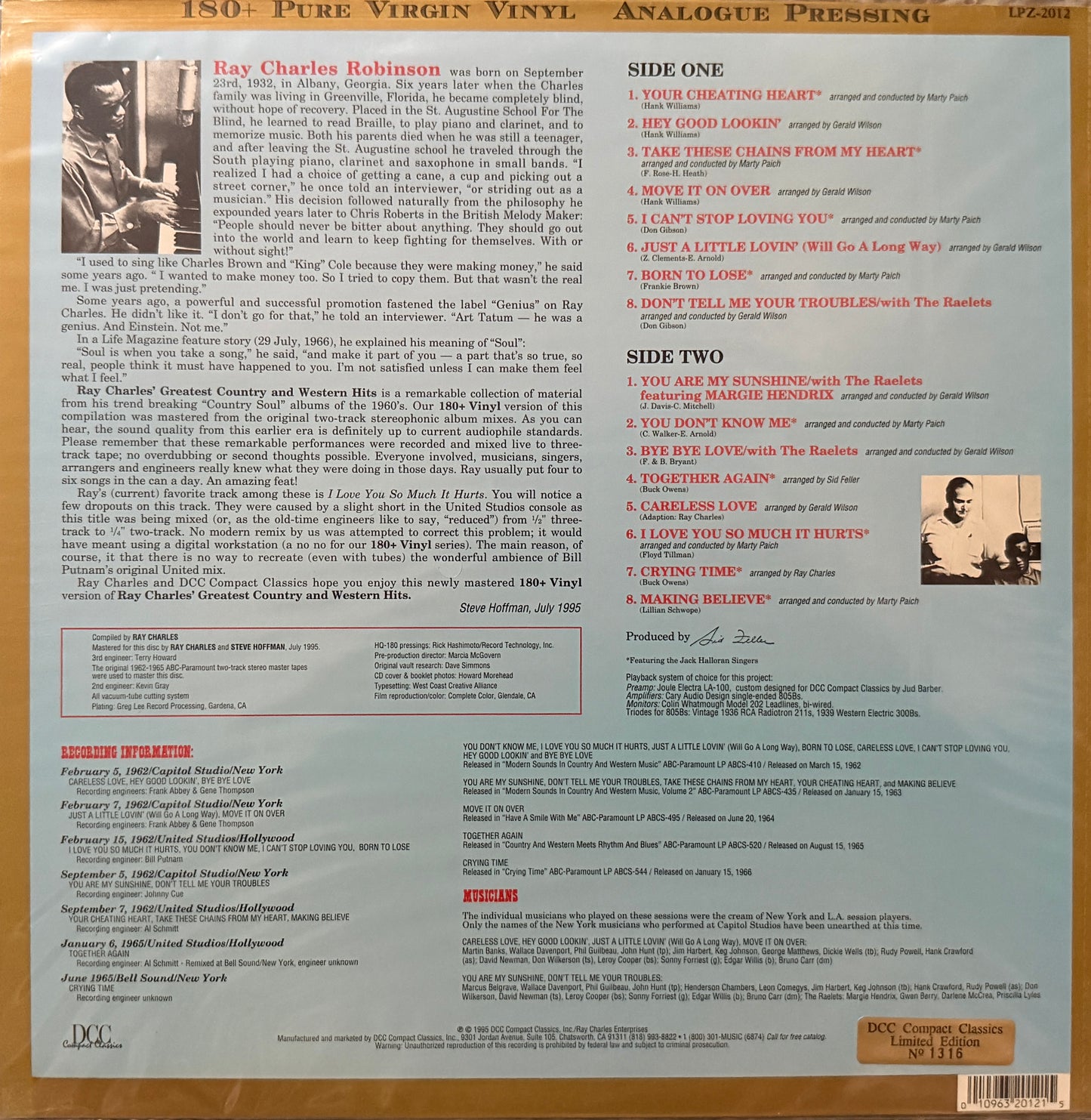 Ray Charles - Greatest Country And Western Hits (DCC Compact Classics) Factory Sealed