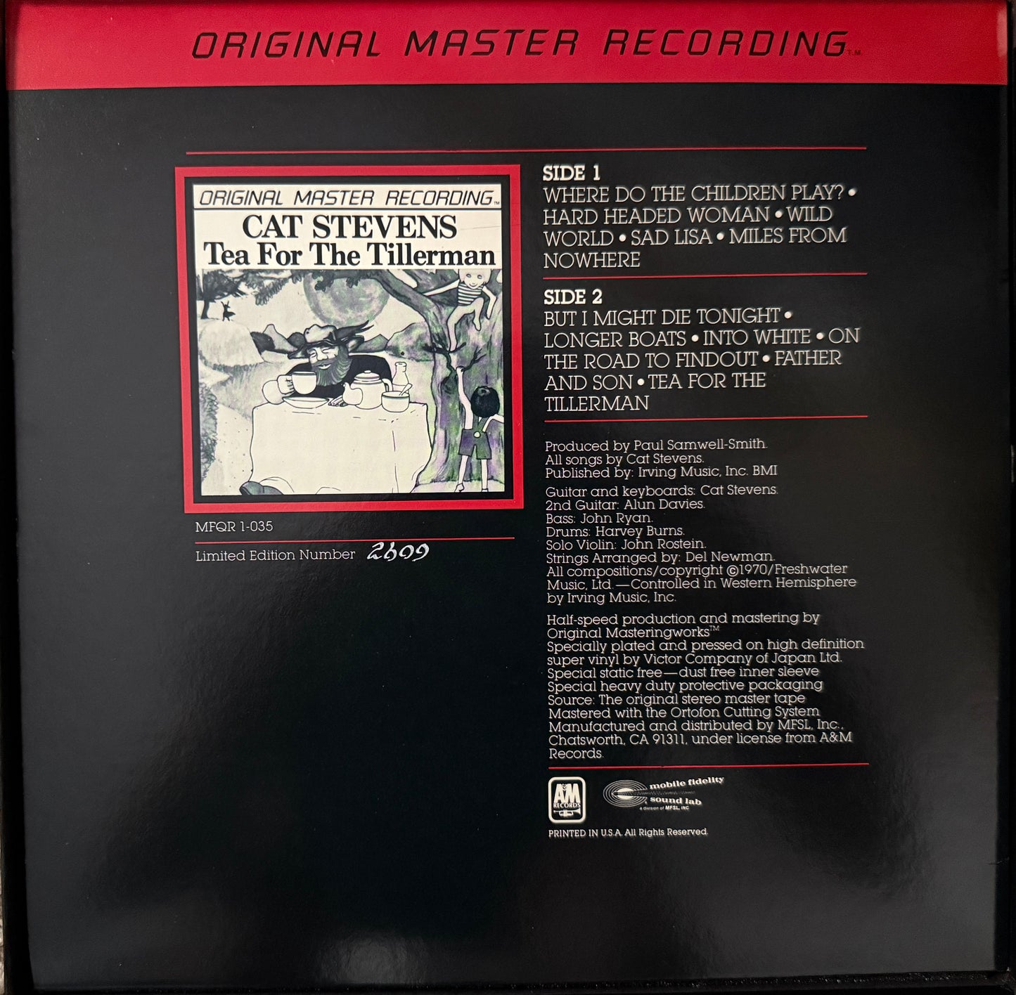 Cat Stevens - Tea For The Tillerman (Mobile Fidelity Sound Lab UHQR 200 Gram Flat Profile)