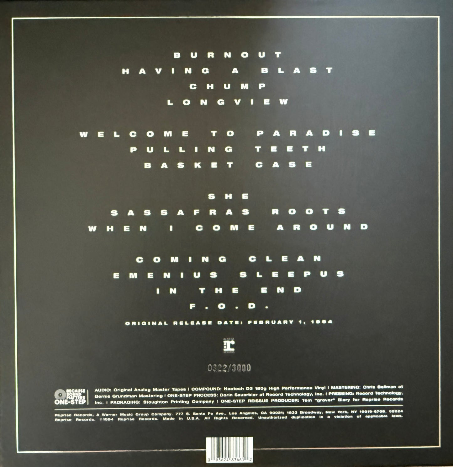 Green Day - Dookie (Because Sound Matters One-Step 2XLP)