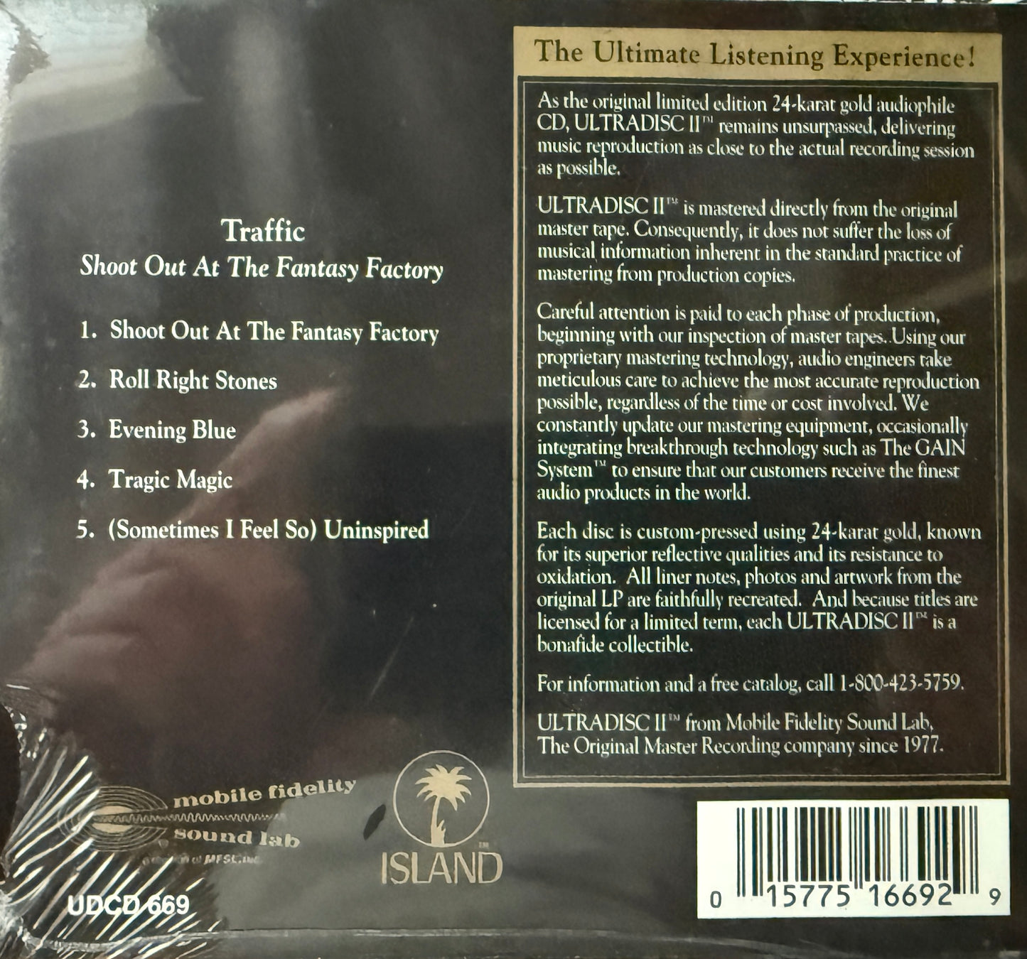 Traffic - Shoot Out At The Fantasy Factory (Mobile Fidelity Sound Lab) 24K Gold CD Factory Sealed