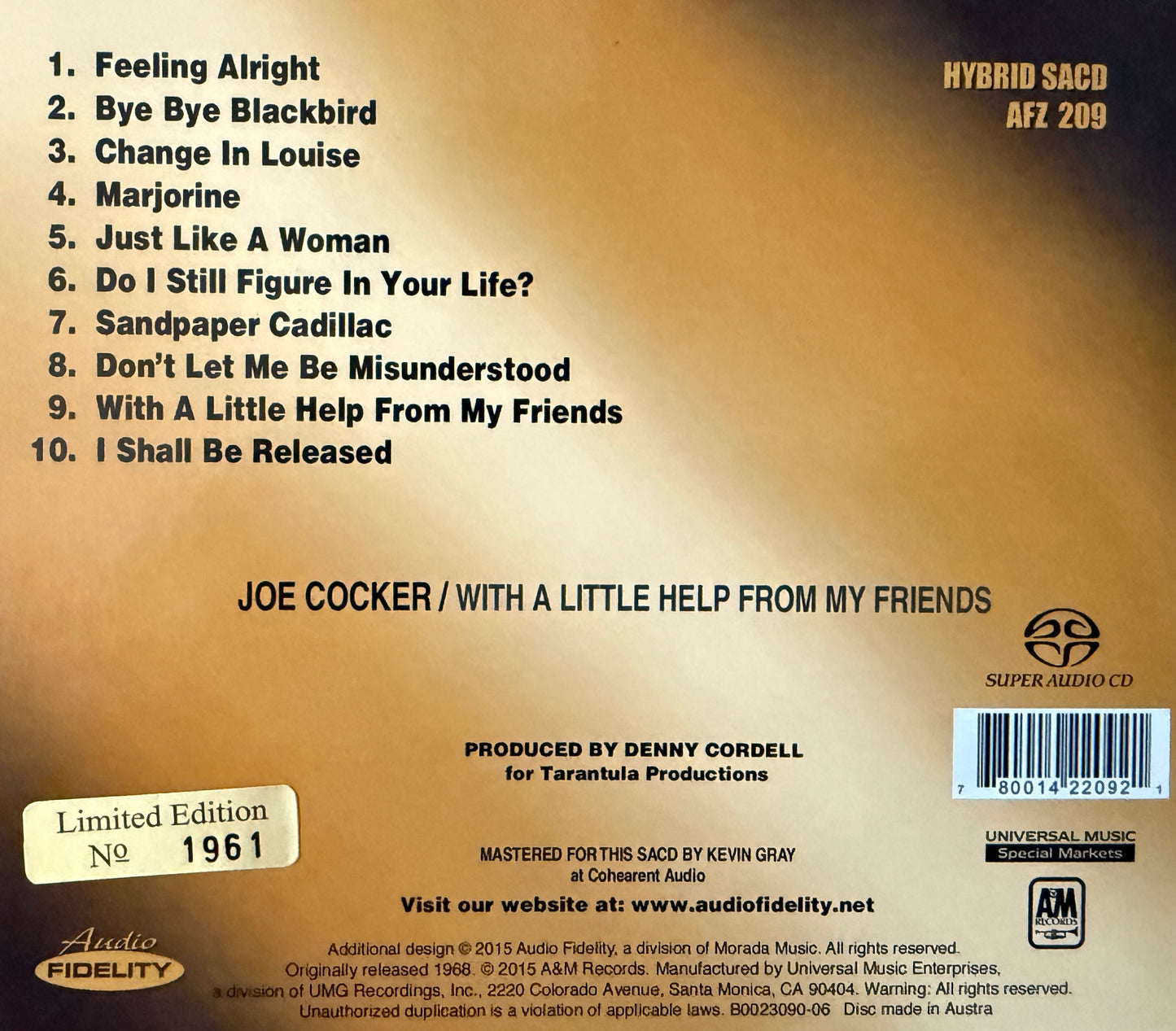 Joe Cocker - With A Little Help From My Friends (Audio Fidelity SACD)