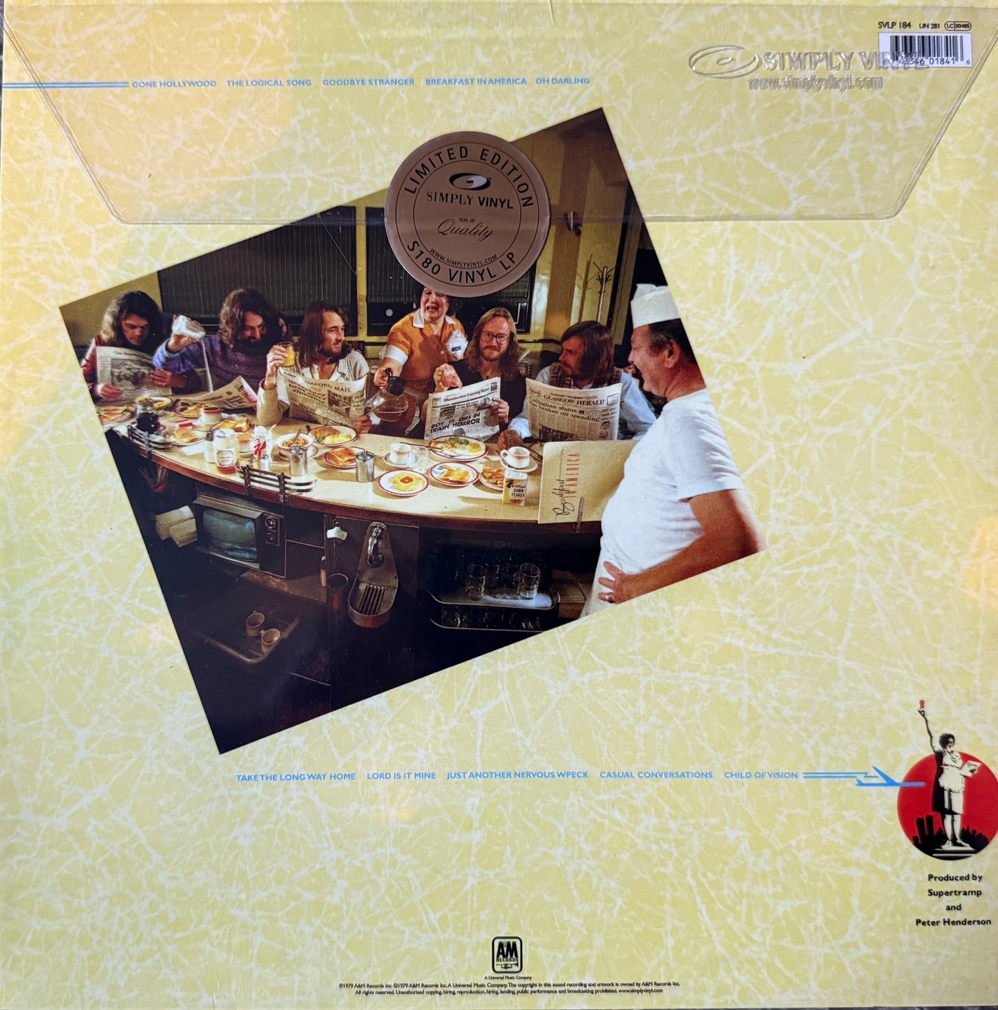 Supertramp - Breakfast In America (Simply Vinyl) Factory Sealed