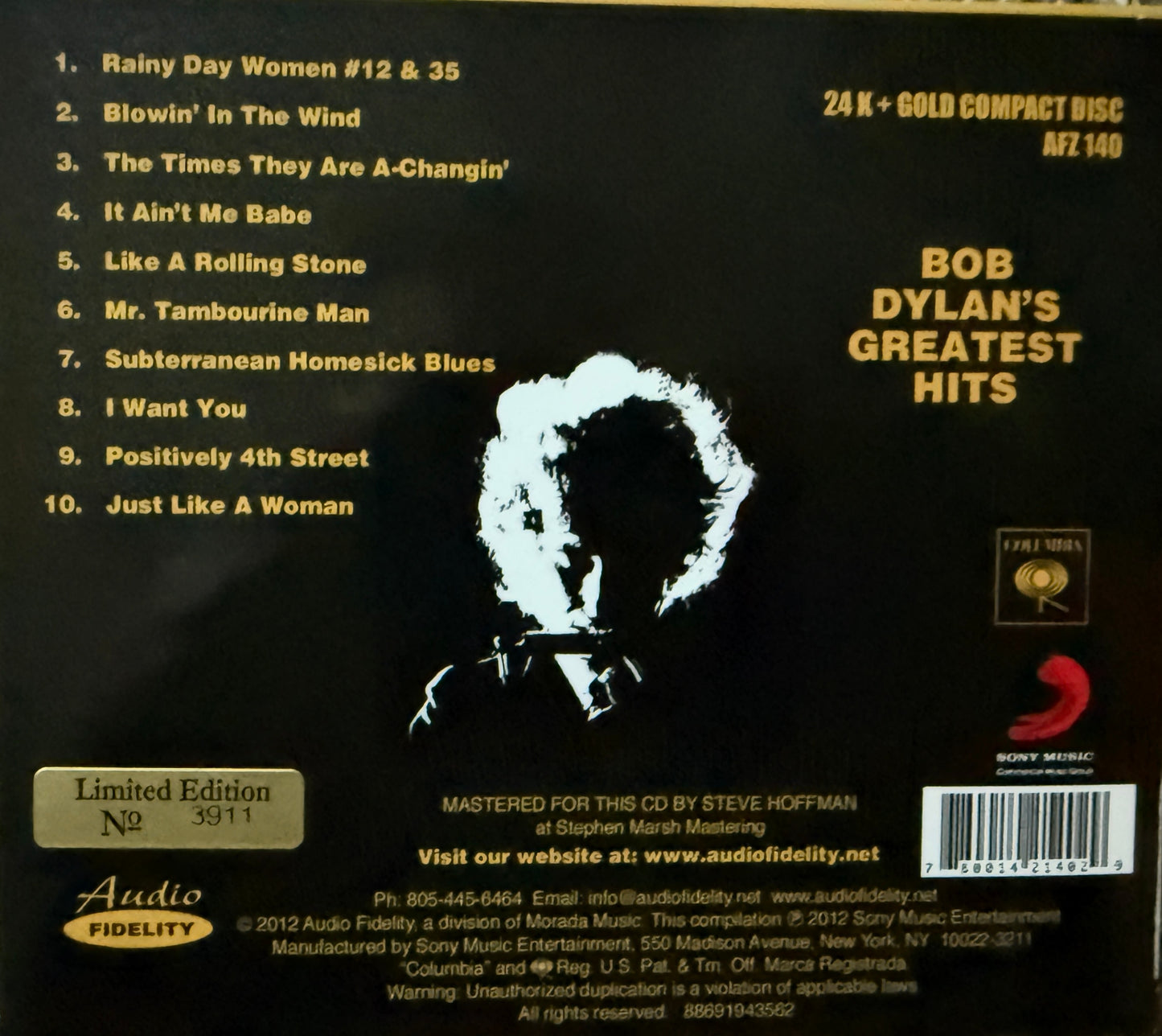 Bob Dylan - Greatest Hits (Audio Fidelity Gold CD)