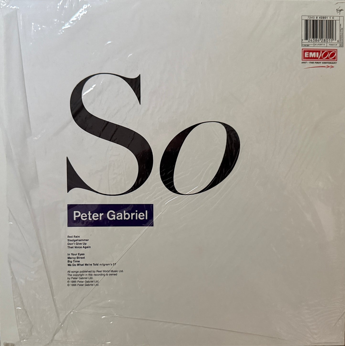 Peter Gabriel - So (EMI 100 1997 UK Press)