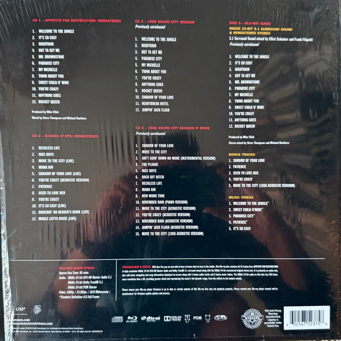 Guns N’ Roses - Appetite For Destruction (Boxset Blu-Ray/CD Multichannel)