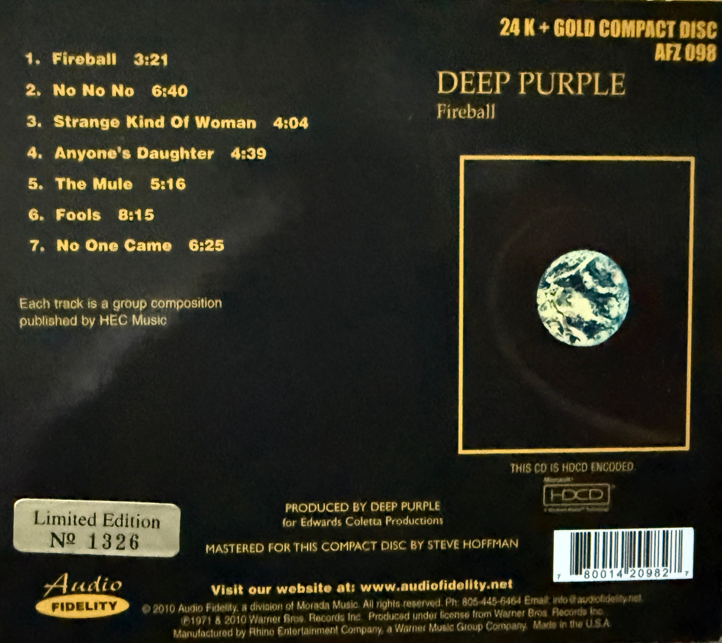 Deep Purple - Fireball (Audio Fidelity Gold CD)