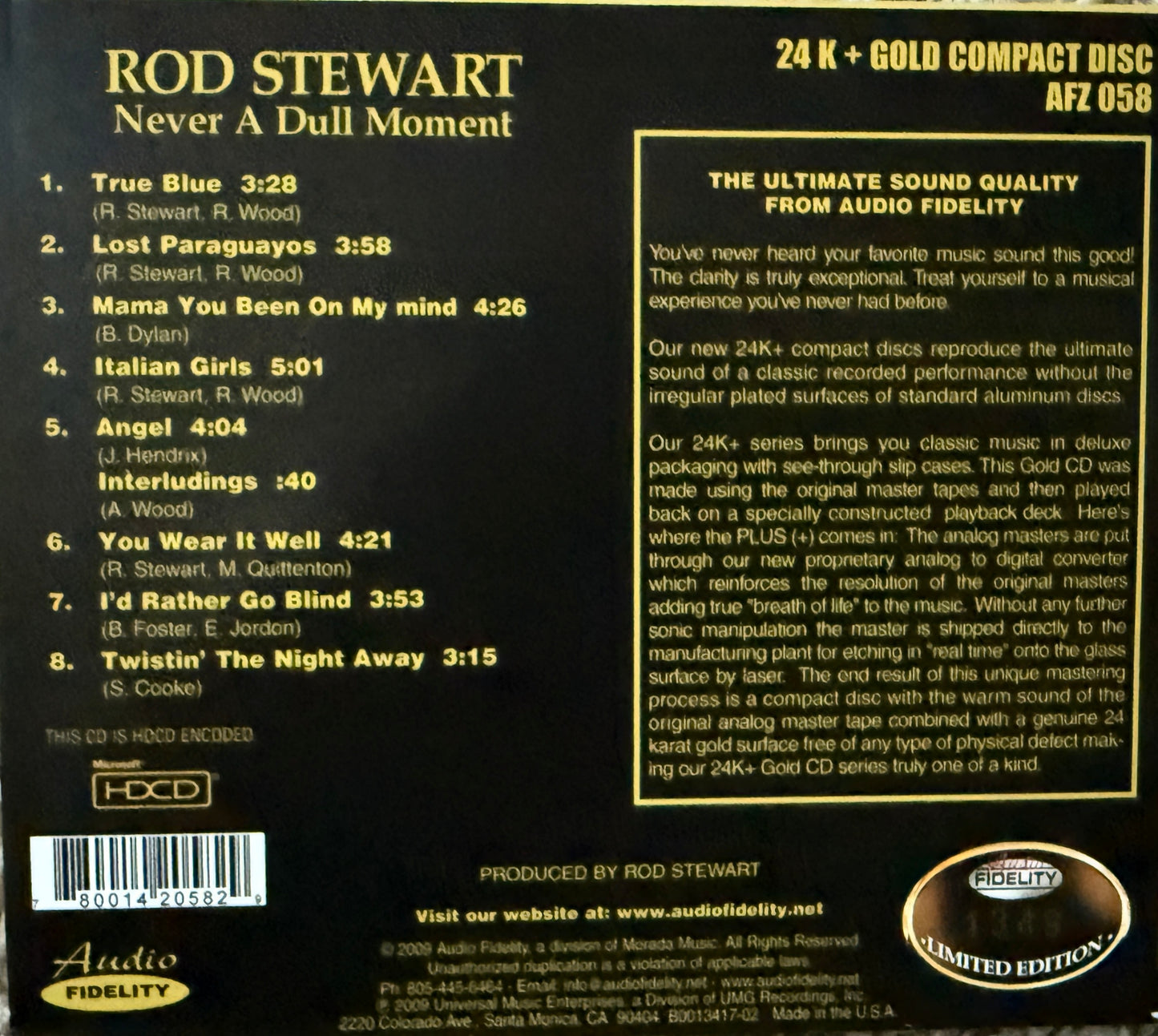 Rod Stewart - Never A Dull Moment (Audio Fidelity Gold CD)