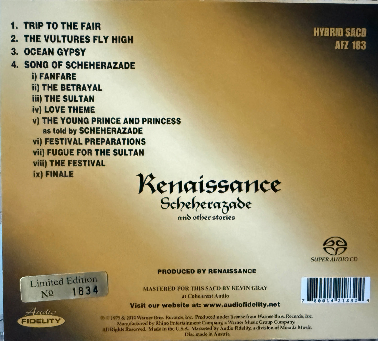 Renaissance - Scheherazade And Other Stories (Audio Fidelity SACD)