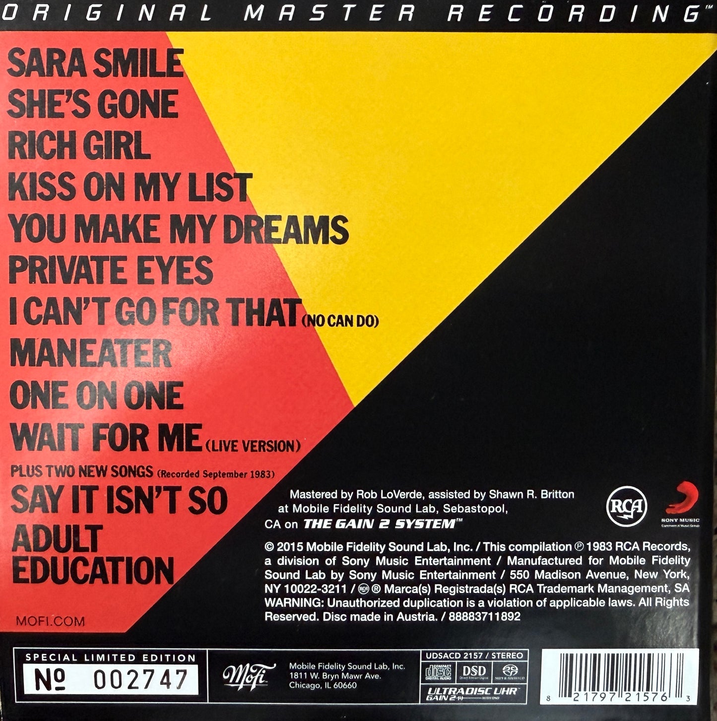 Hall & Oates - Rock N’ Soul Part 1 (Mobile Fidelity SACD)