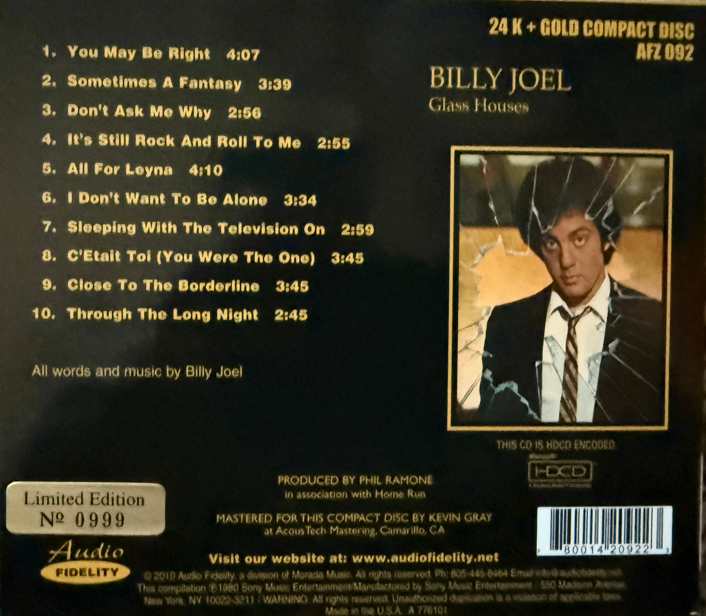 Billy Joel - Glass Houses (Audio Fidelity Gold CD)