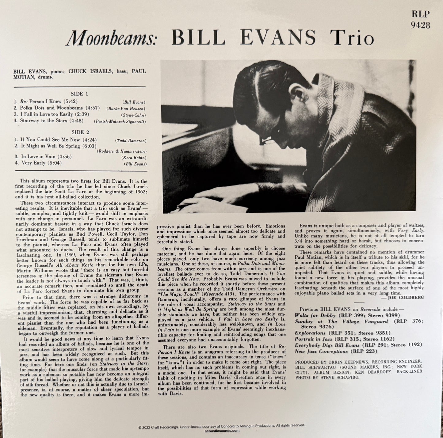 Bill Evans Trio - Moon Beams (AP 2XLP)