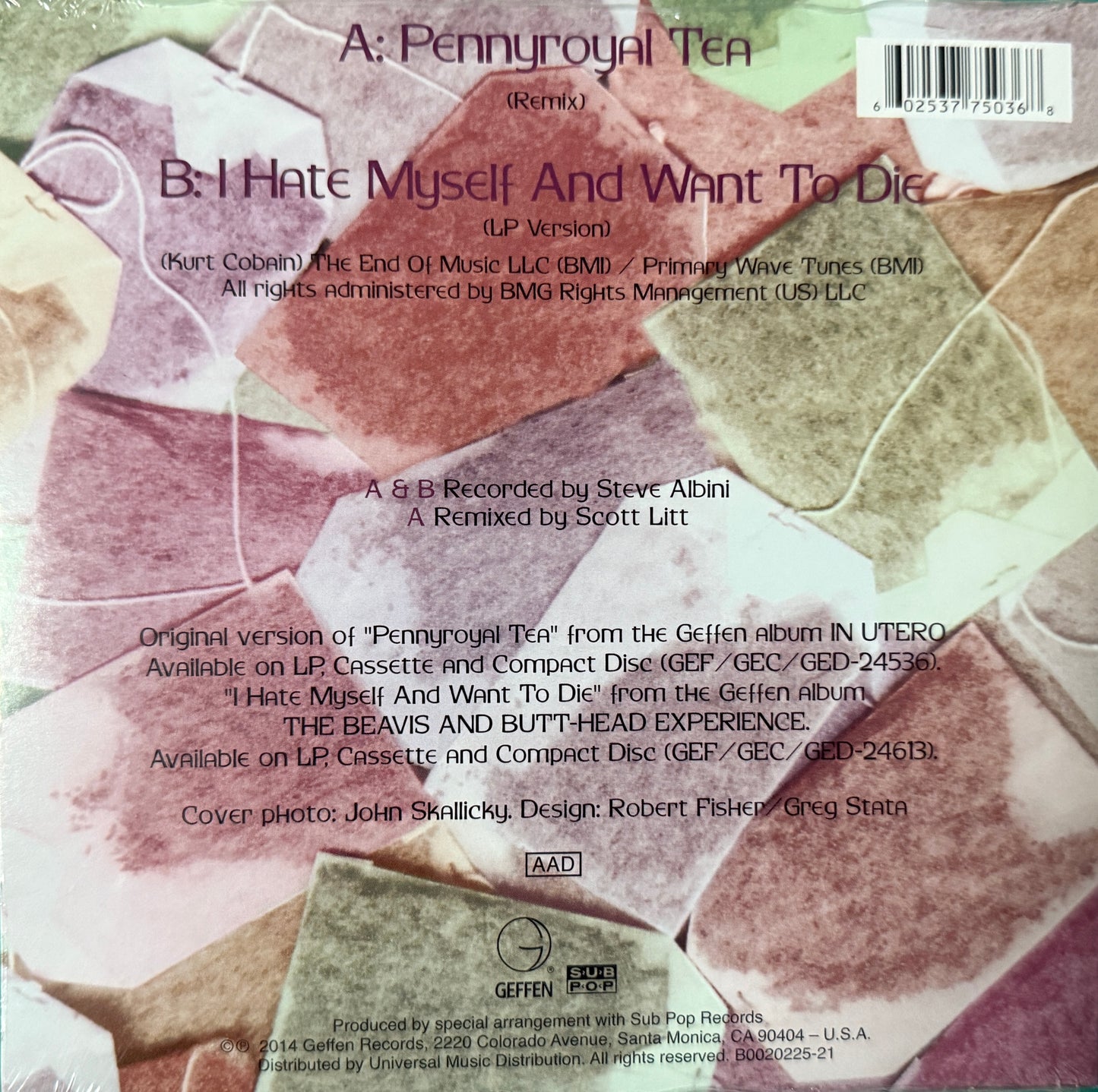 Nirvana - Pennyroyal Tea/ I Hate Myself and Want To Die (RSD 7”) Sealed