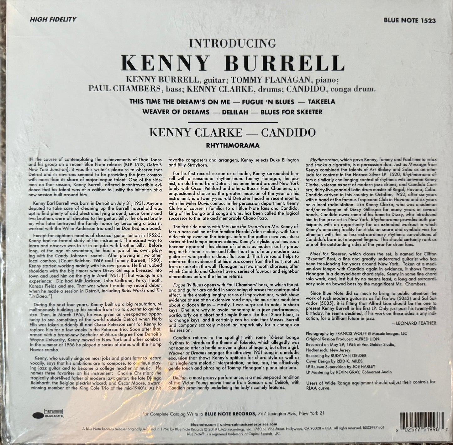 Kenny Burrell - Introducing (Tone Poet) Factory Sealed