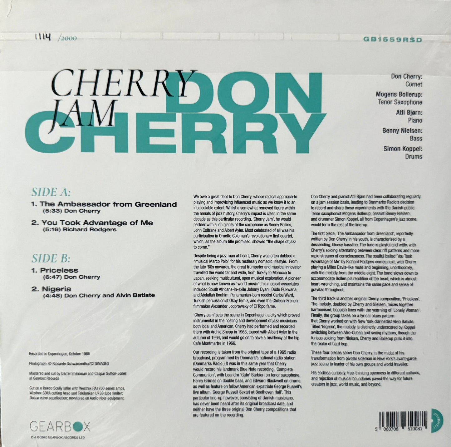 Don Cherry - Cherry Jam (RSD 45 RPM) Factory Sealed