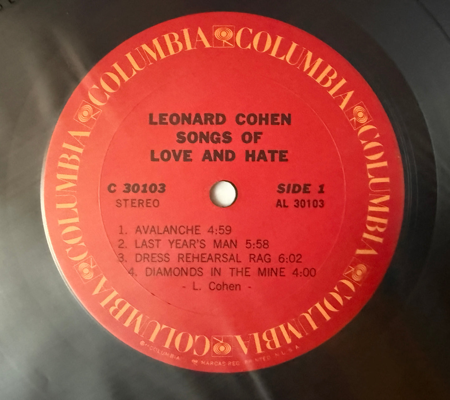 Leonard Cohen - Songs Of Love And Hate (1971 Columbia)