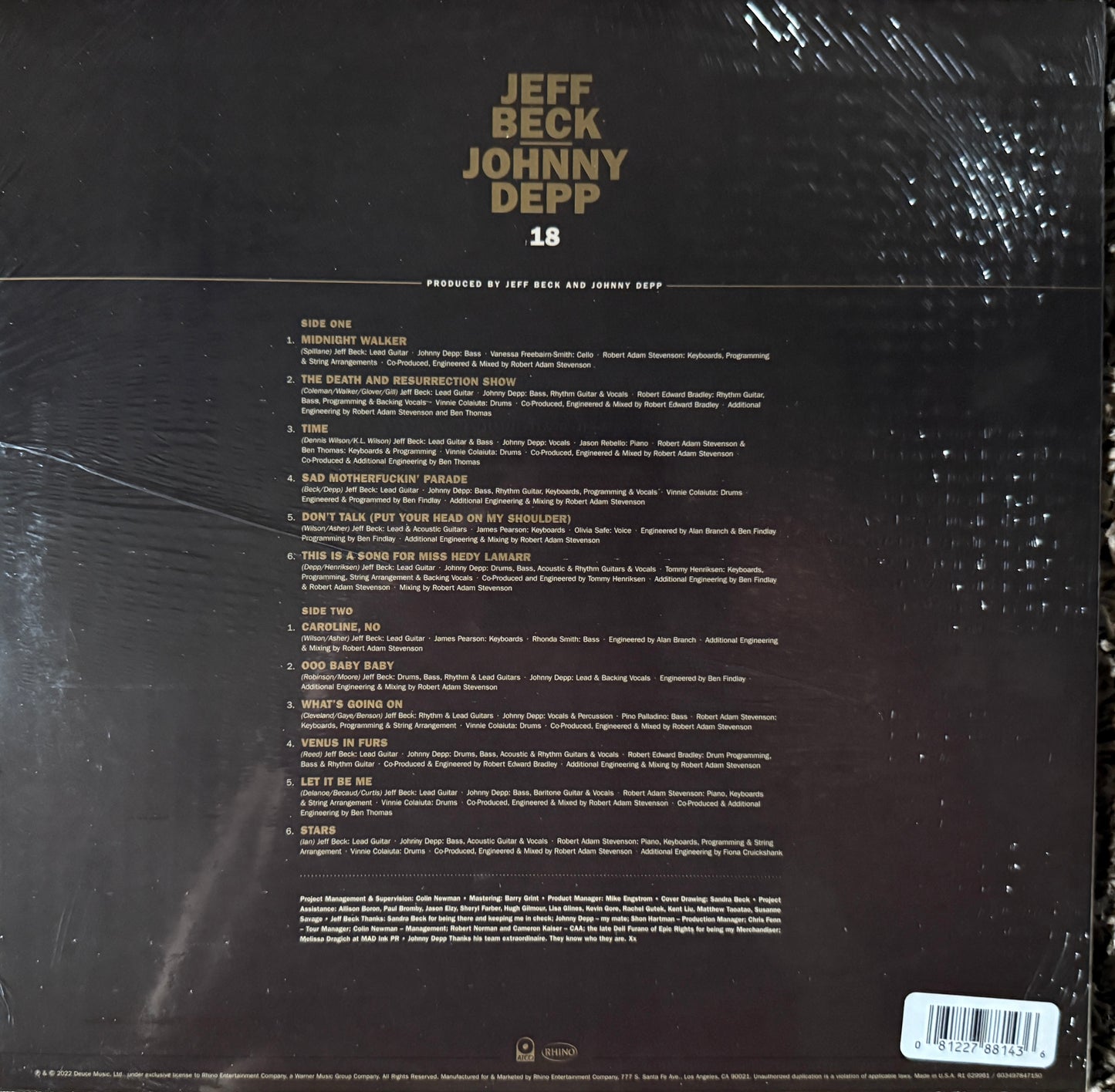 Jeff Beck/Johnny Depp - 18 (Gold Nugget Vinyl) Factory Sealed