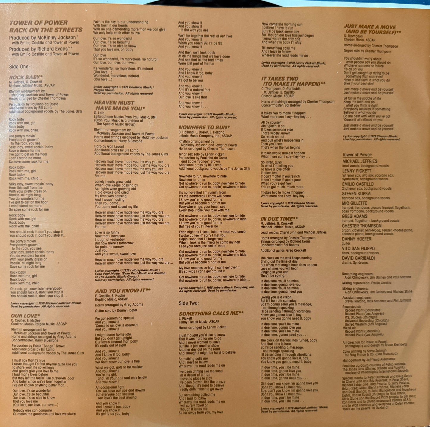Tower Of Power - Back On The Streets (1979 U.S. White Label Promo)