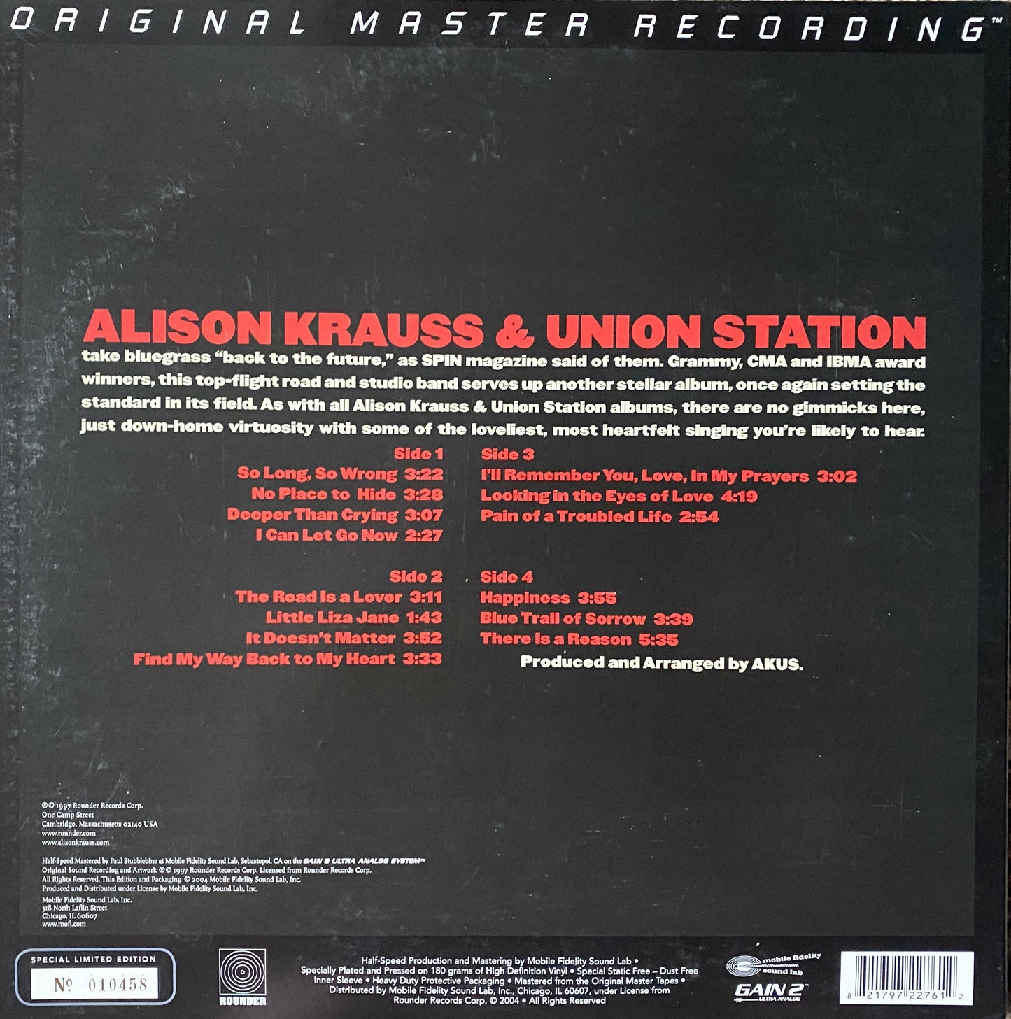 Alison Krauss & Union Station - So Long, So Wrong (MFSL)