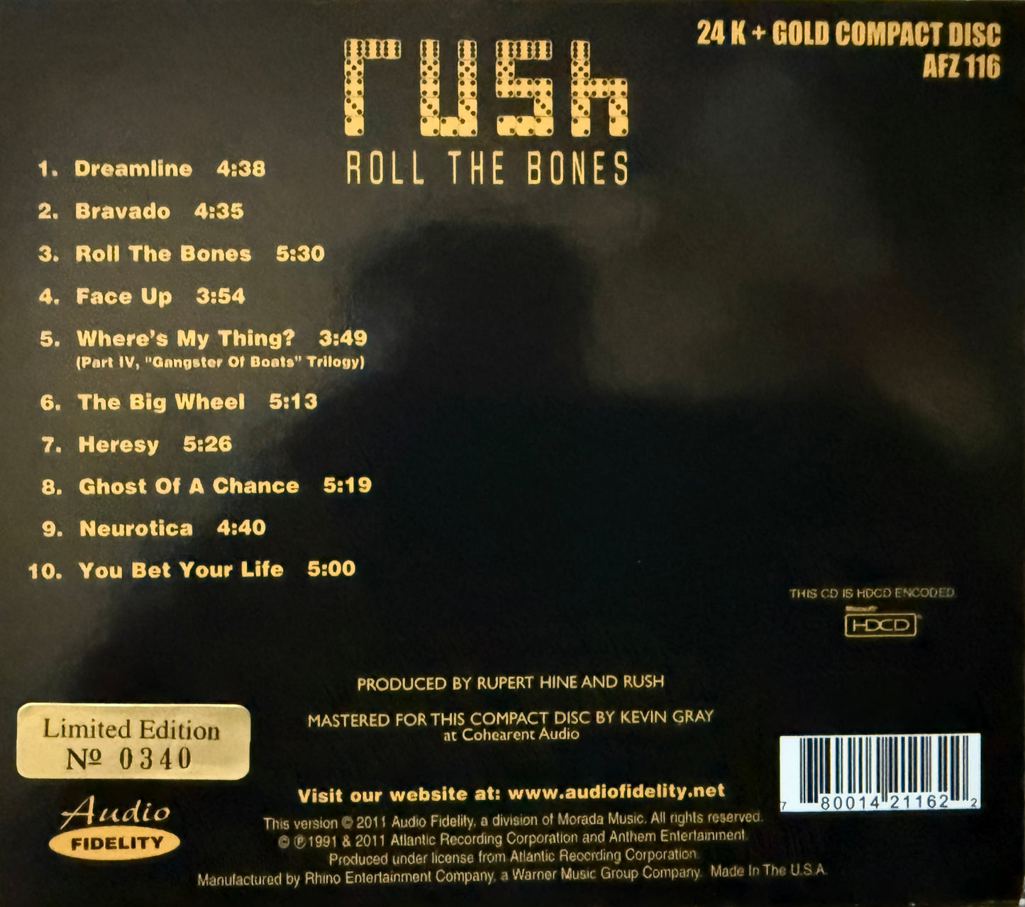 Rush - Roll The Bones (Audio Fidelity Gold CD)