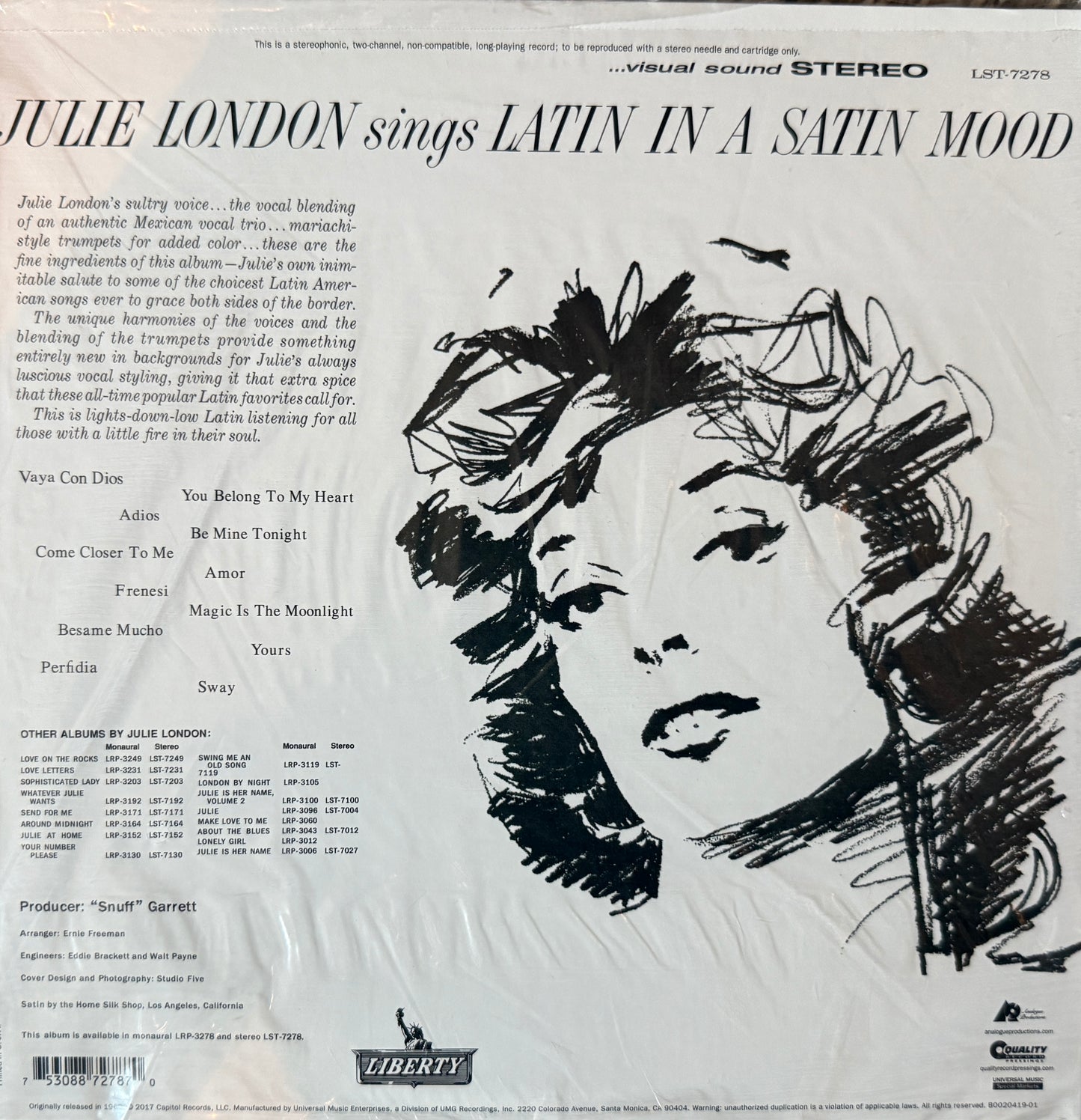 Julie London - Sings Latin In Satin (AP 2XLP) Factory Sealed