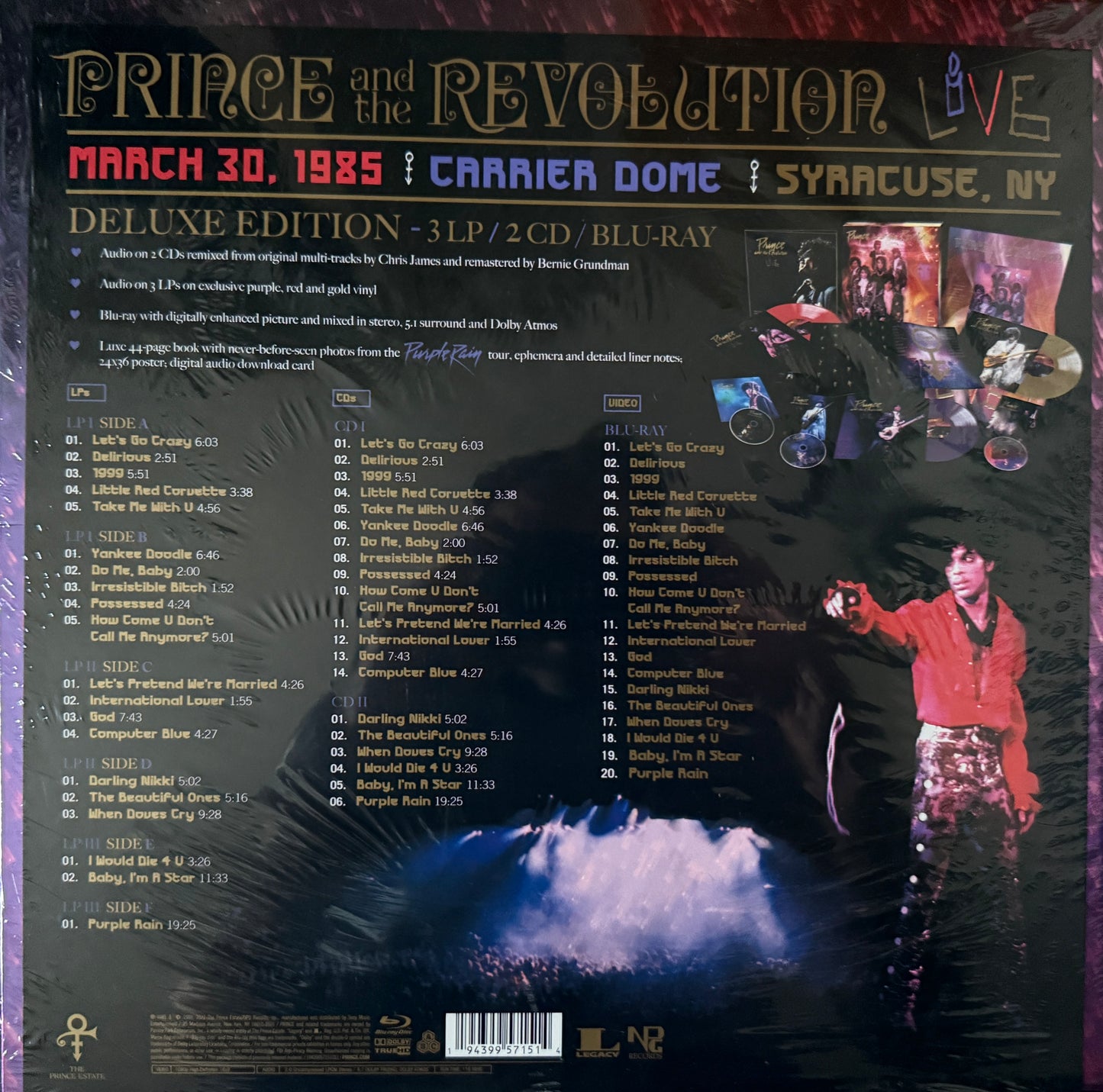 Prince And The Revolution - Live (3XLP, 2XCD, Bluray BoxSet) Factory Sealed