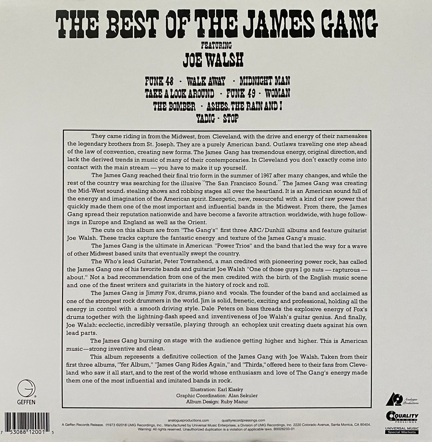 James Gang - Best Of (Analogue Productions 200 Gram 33 RPM)