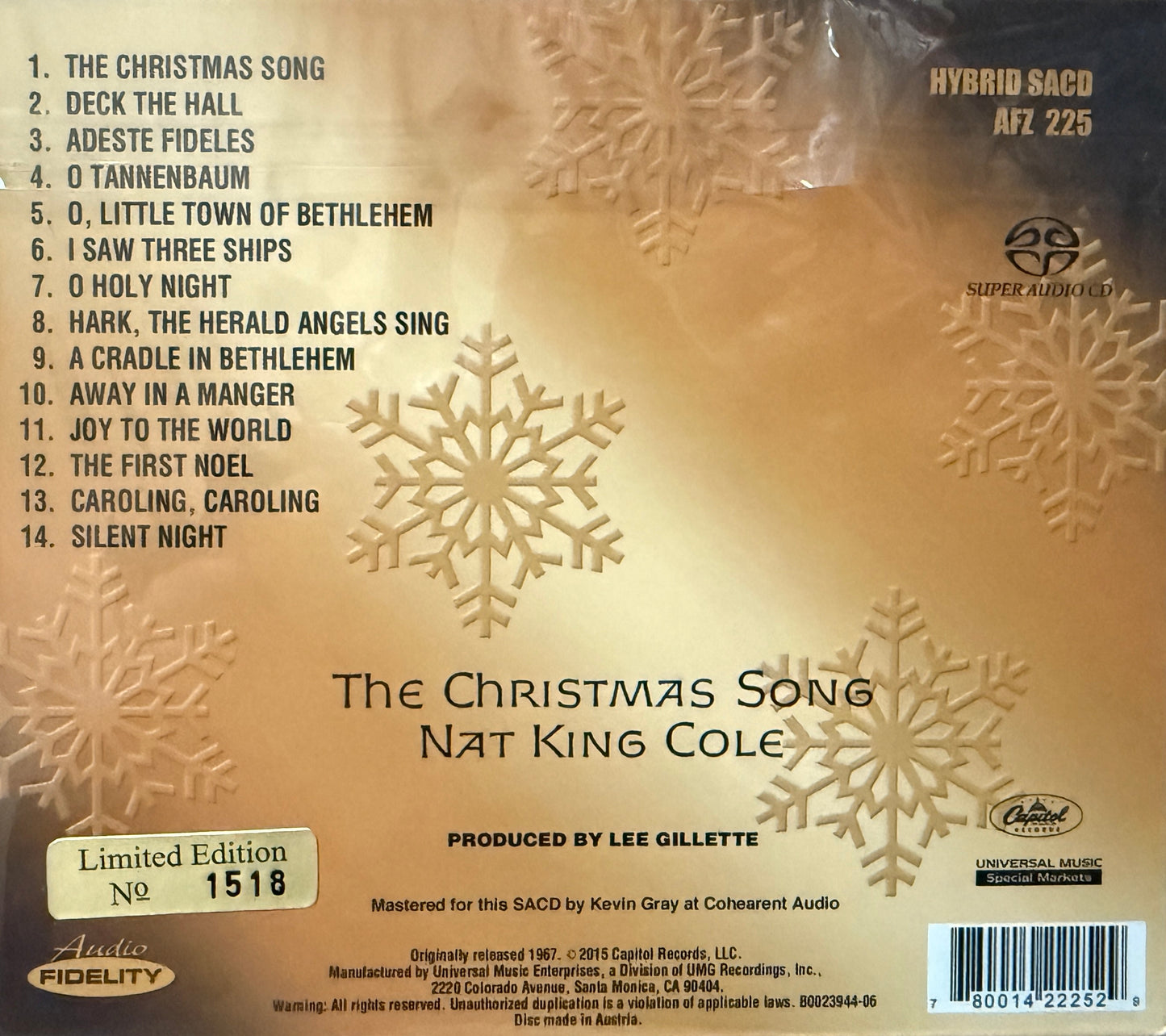 Nat King Cole - The Christmas Song (Audio Fidelity Hybrid SACD)