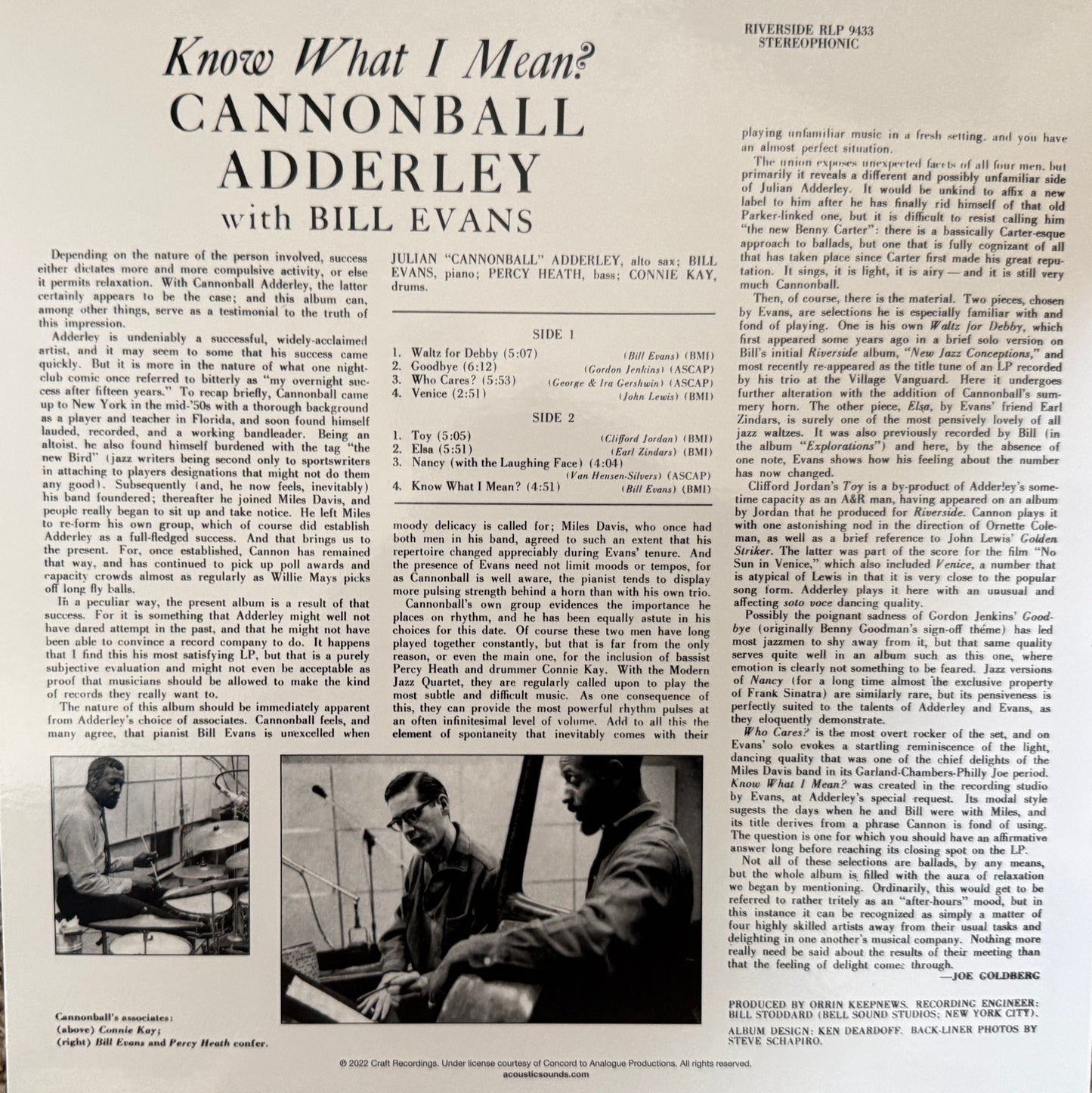 Cannonball Adderley W/ Bill Evans - Know What I Mean (AP 2XLP)