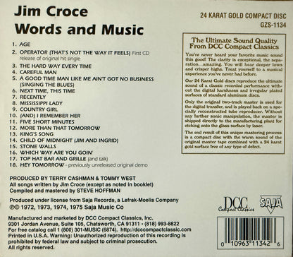 Jim Croce - Words And Music (DCC Gold CD)