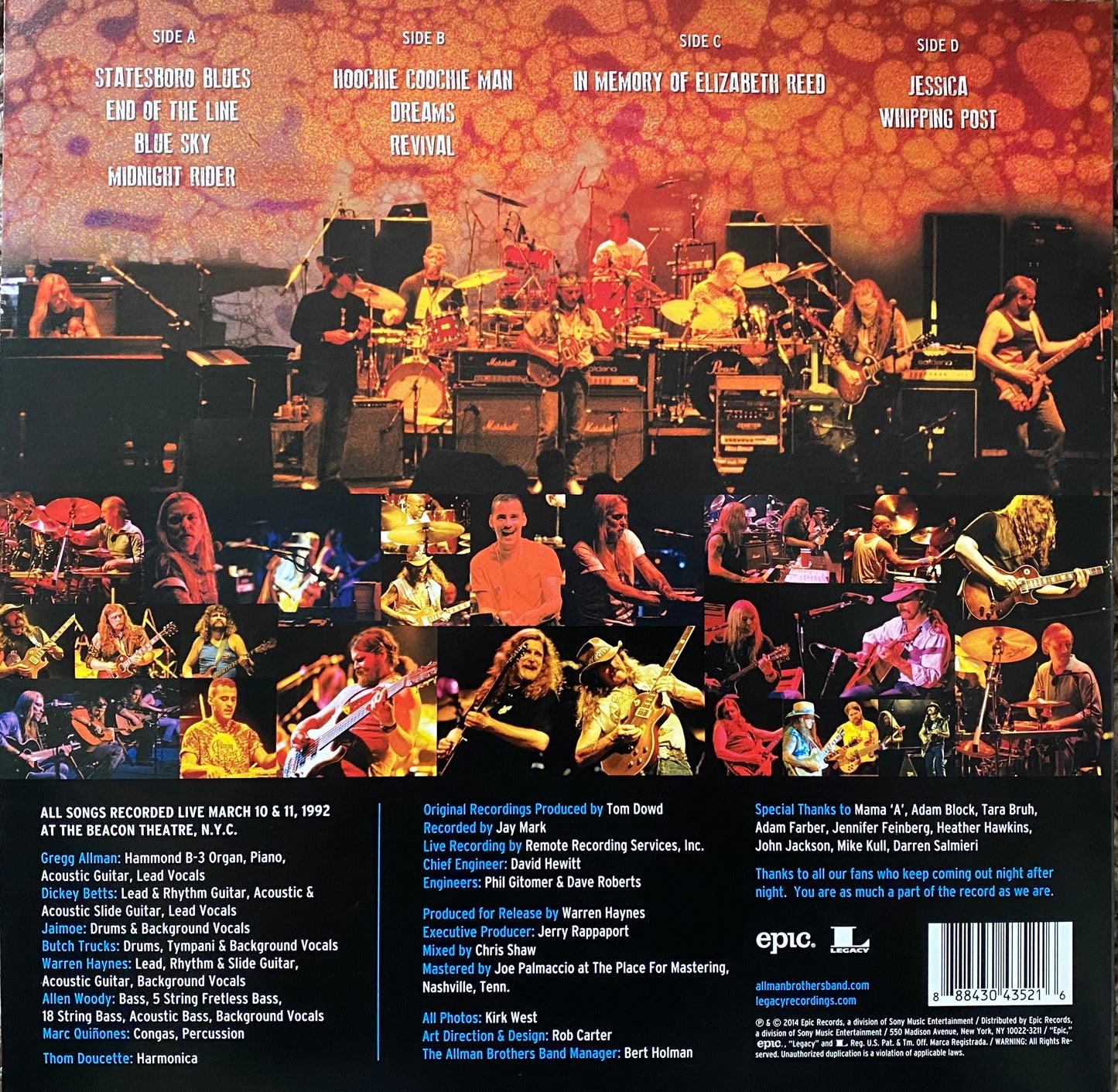 Allman Brothers Band - Live At The Beacon Theater (2014 RSD 2XLP)