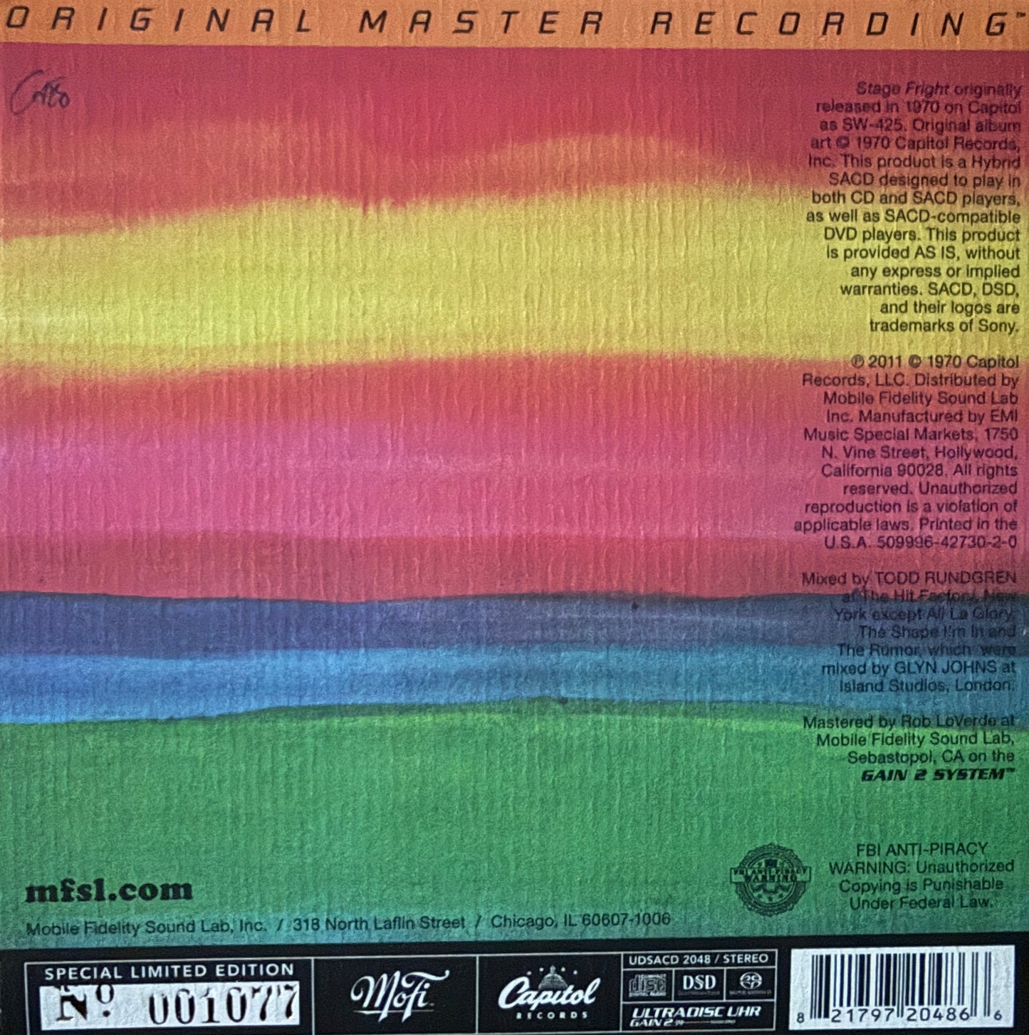 The Band - Stage Fright (Mobile Fidelity SACD)