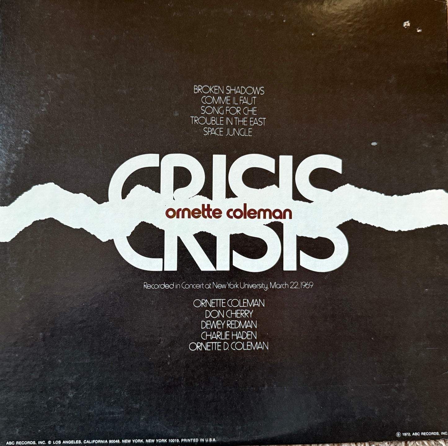 Ornette Coleman - Crisis (1972 Impulse Press)