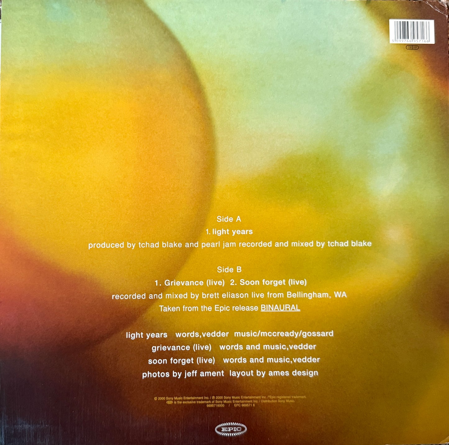 Pearl Jam - Light Years (2000 UK Press)