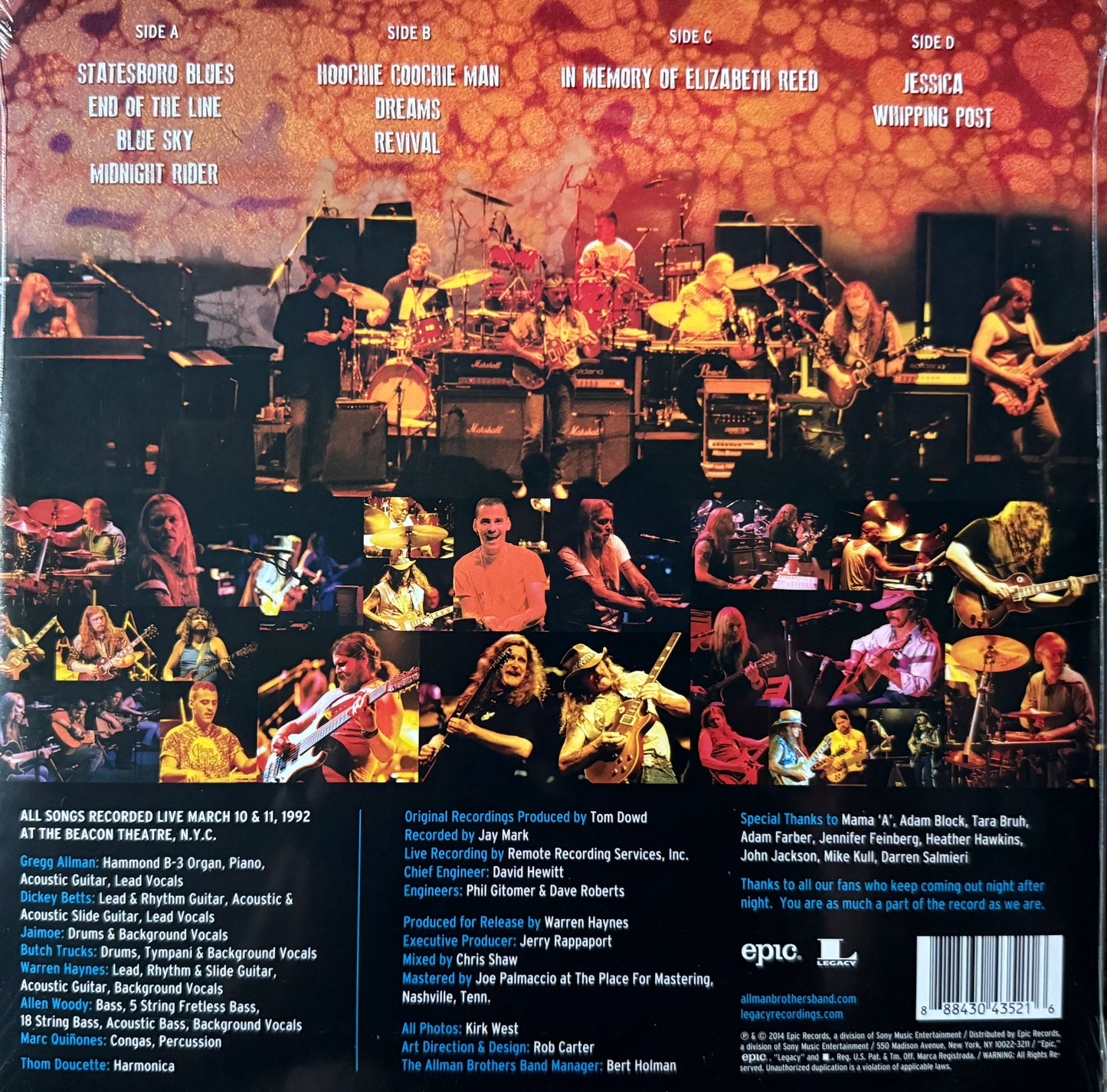 Allman Brothers Band - Live at the Beacon Theatre 1992 (2XLP) RSD Factory Sealed