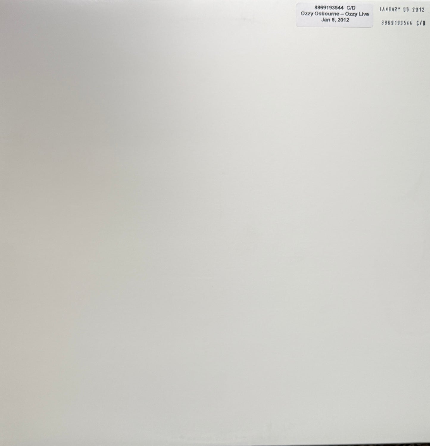 Ozzy Osbourne - Ozzy Live! (Blizzard Of Ozz Tour) 2XLP RTI Test Pressing
