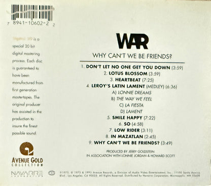 War - Why Can’t We Be Friends (Avenue Gold CD)