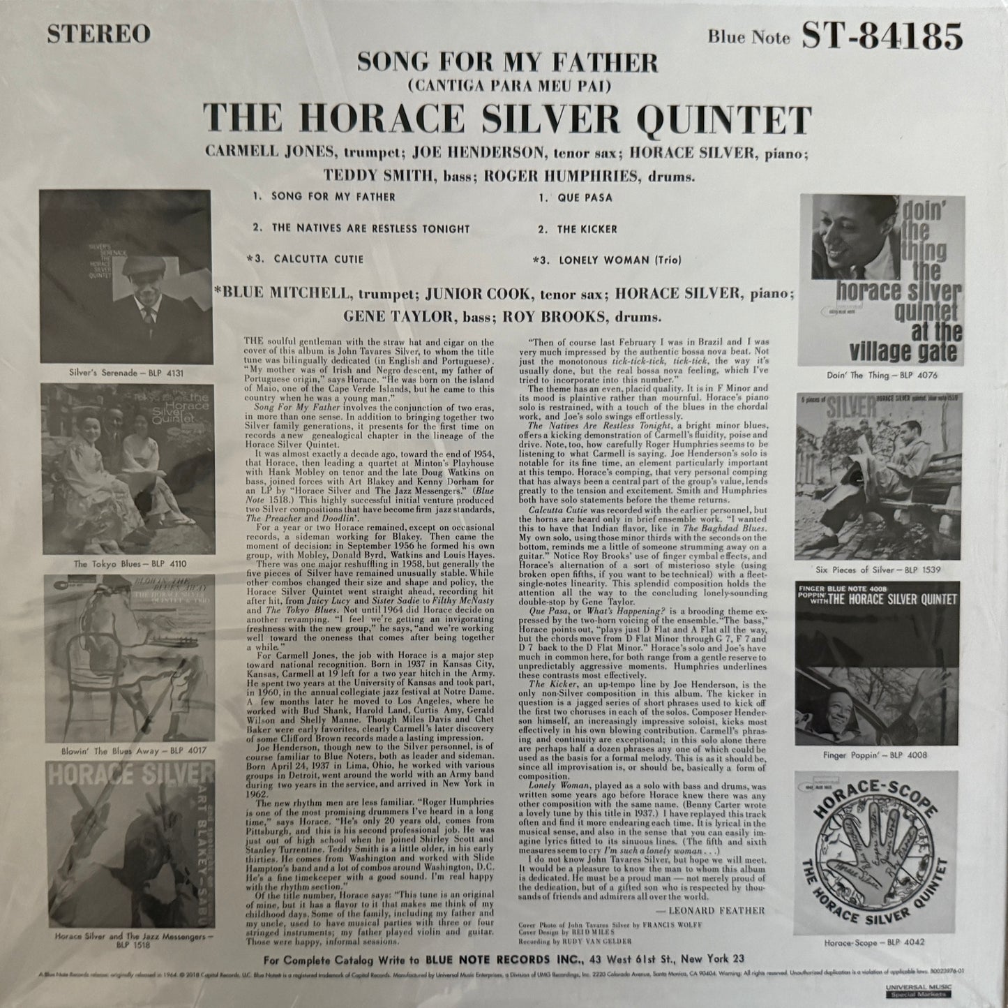 Horace Silver Quintet - Song For My Father (Music Matters SRX)