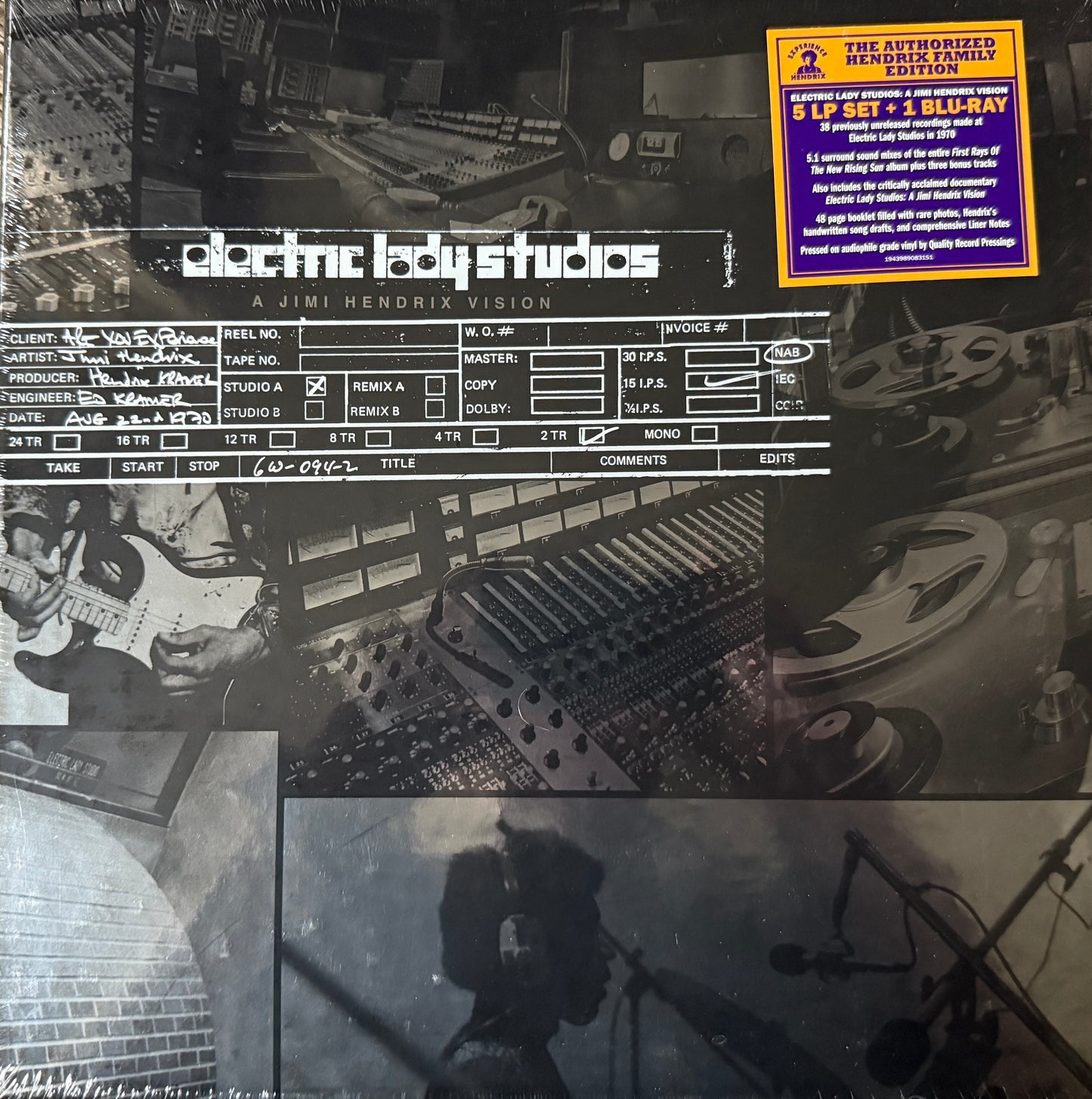 Jimi Hendrix - Electric Lady Studios : A Jimi Hendrix Vision (5XLP Blu-Ray Boxset) Factory Sealed